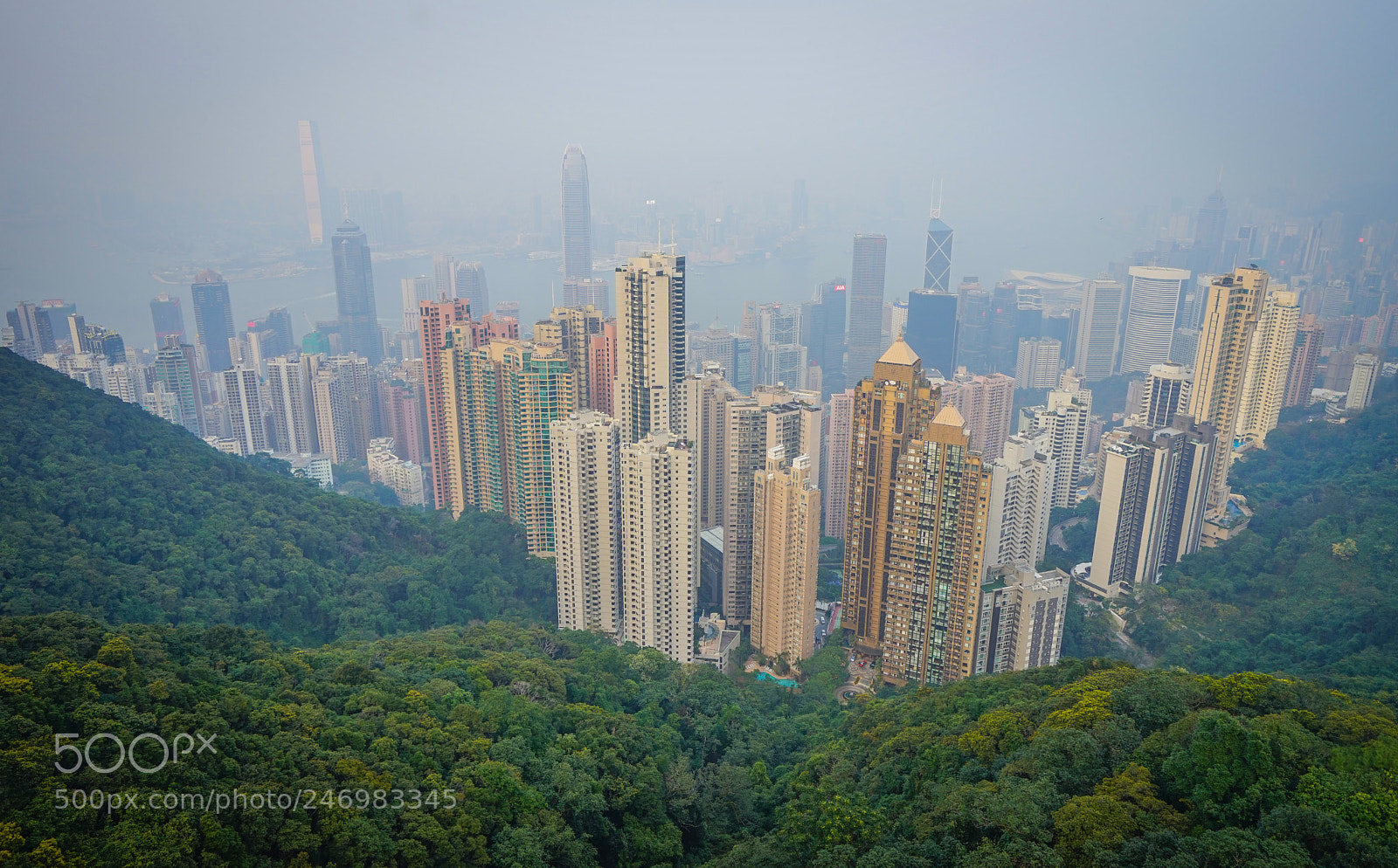 Sony a7 sample photo. Foggy hong kong city photography