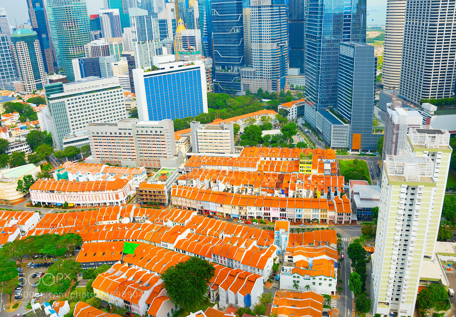 Nikon Df sample photo. Singapore chinatown aerial view photography