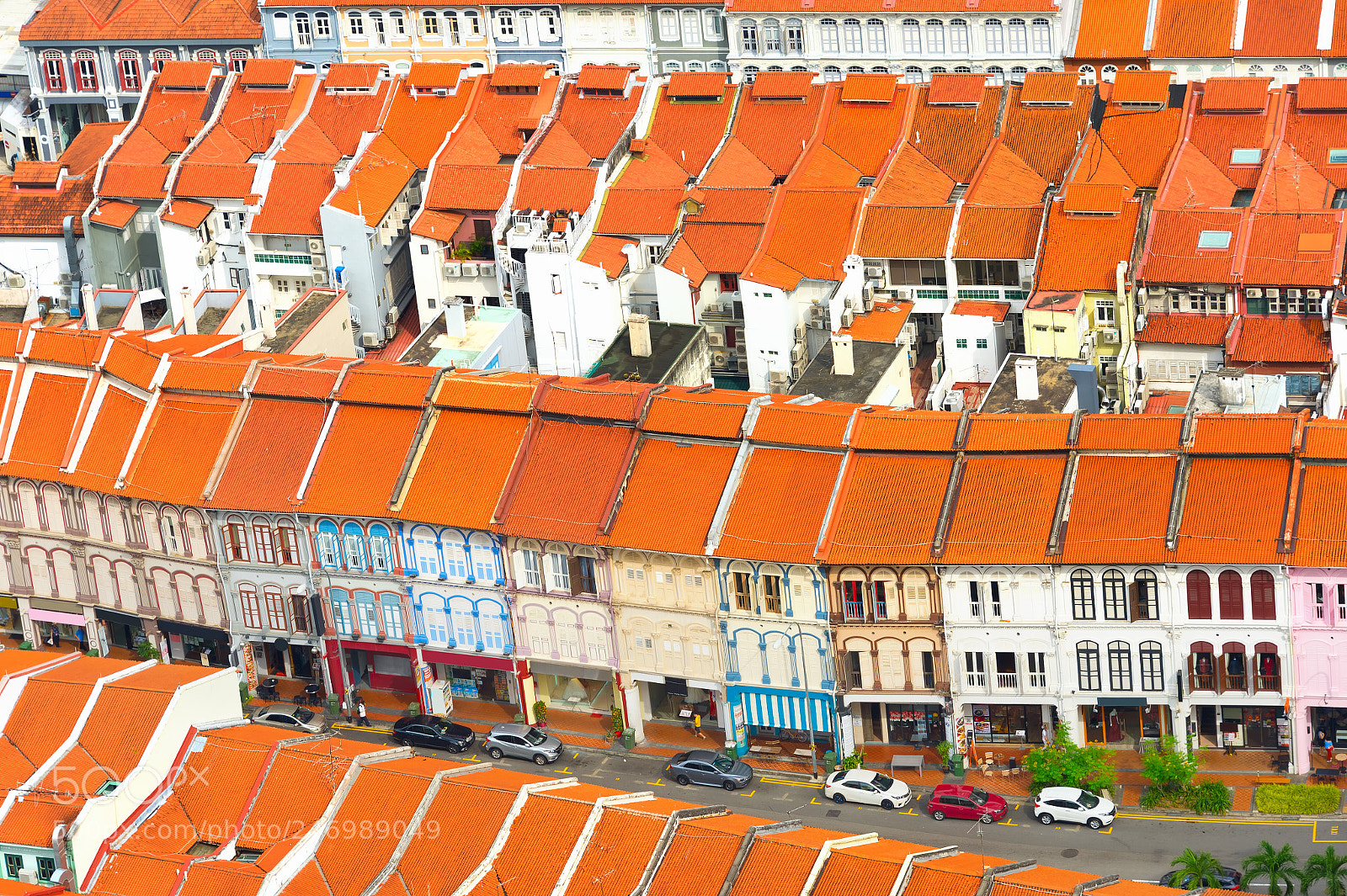 Nikon Df sample photo. Singapore chinatown street, aerial photography