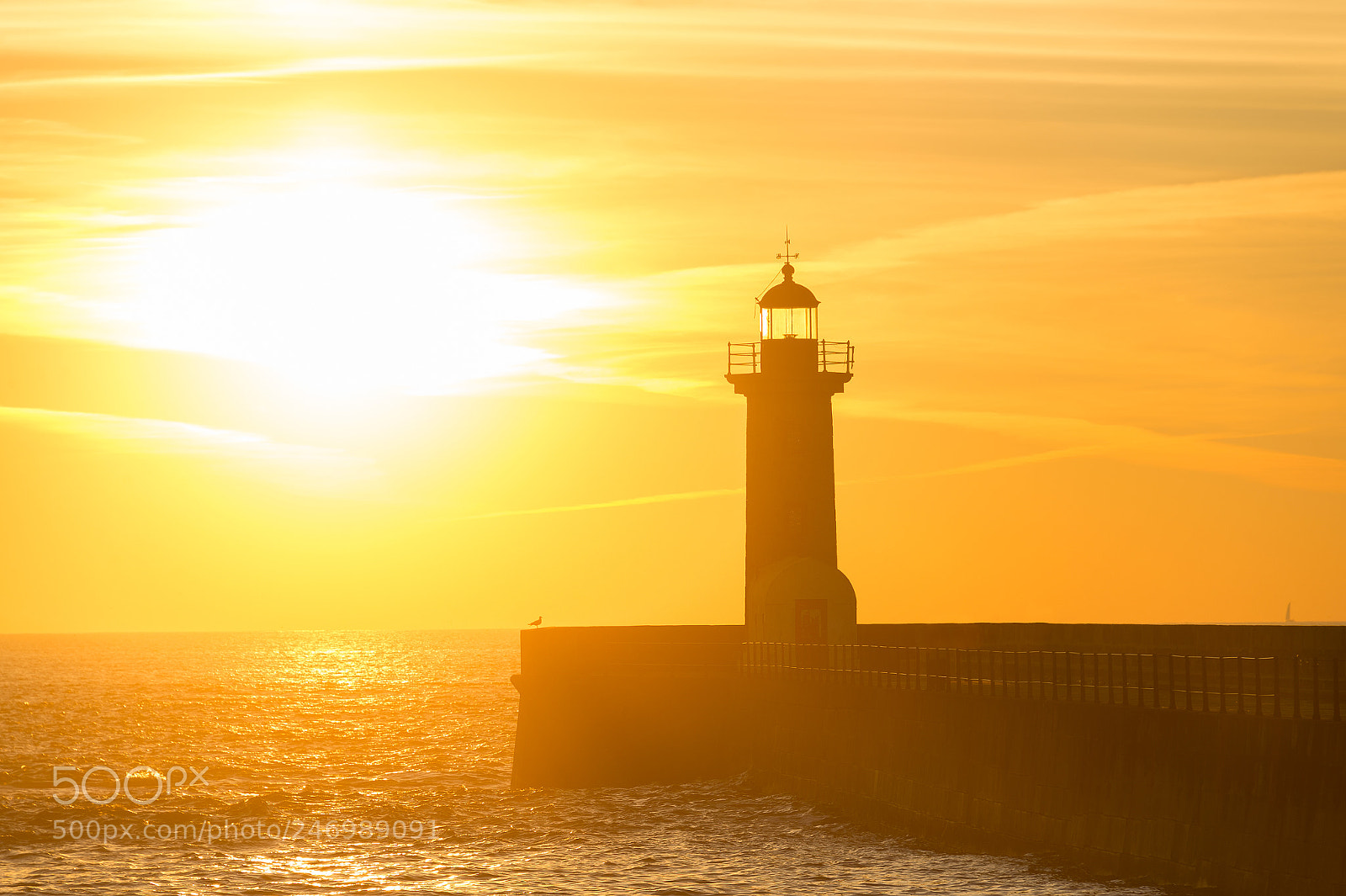 Nikon Df sample photo. Lighthouse at sunset. porto photography