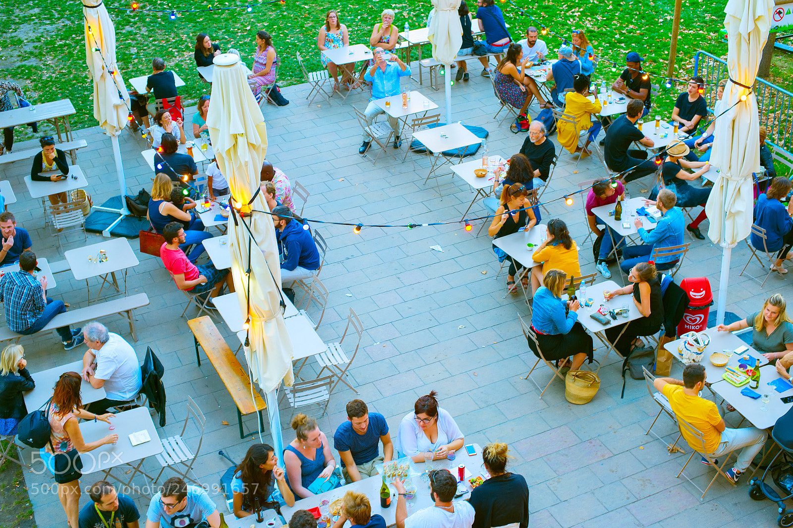 Nikon Df sample photo. People street restaurant aerial photography