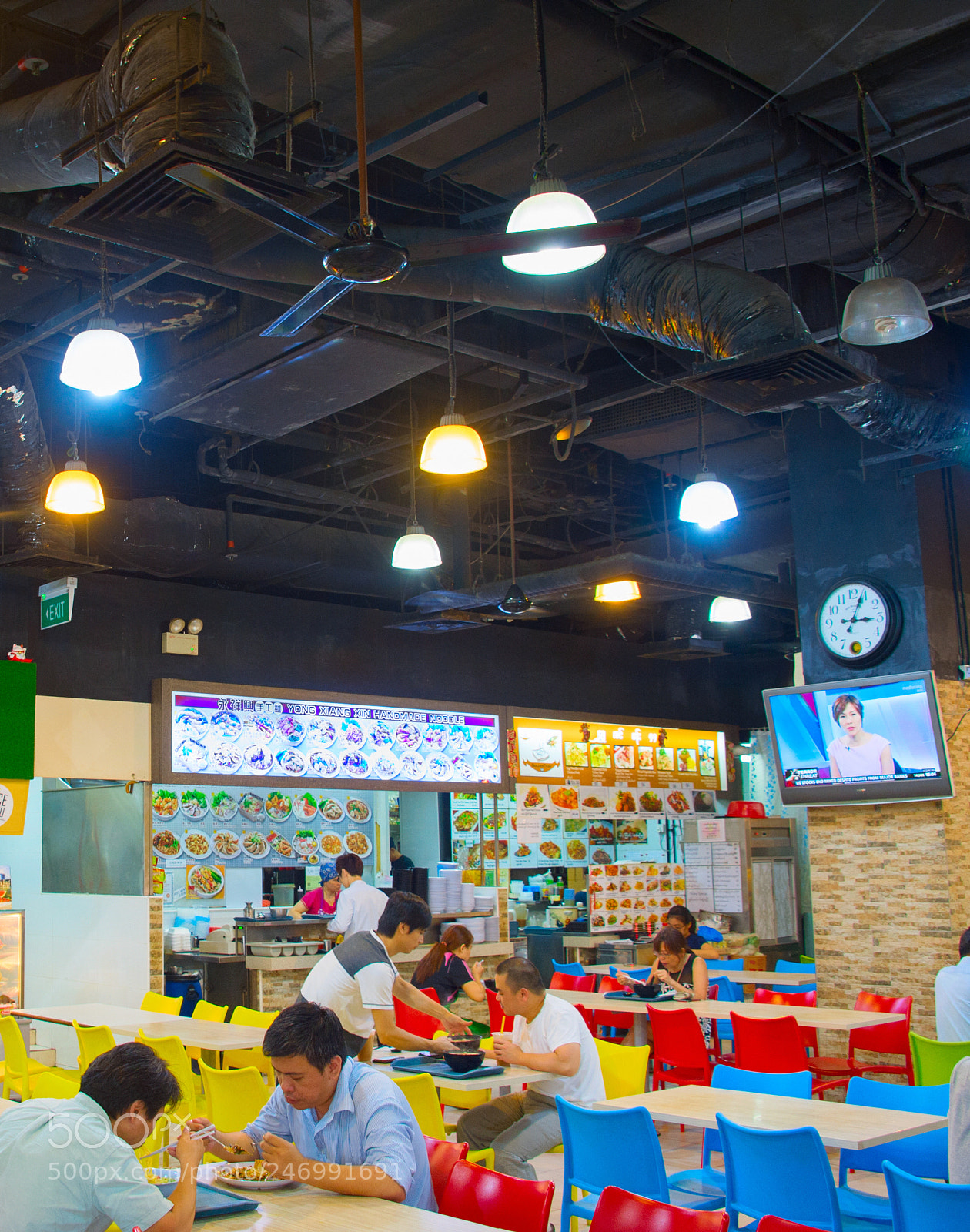 Nikon Df sample photo. People at food hall photography