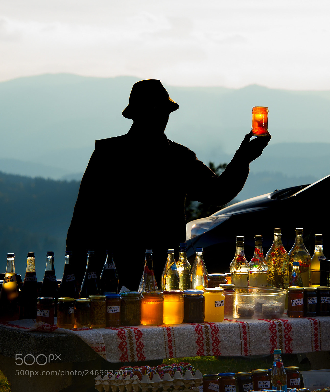 Nikon Df sample photo. Man sell honey. romania photography