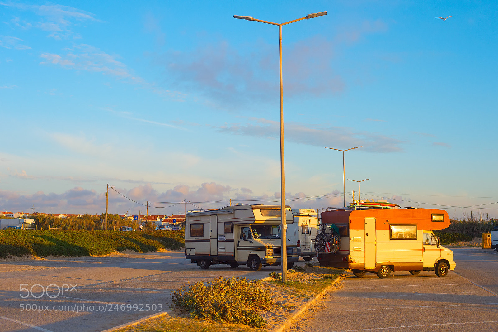 Nikon Df sample photo. Caravan car parking old photography