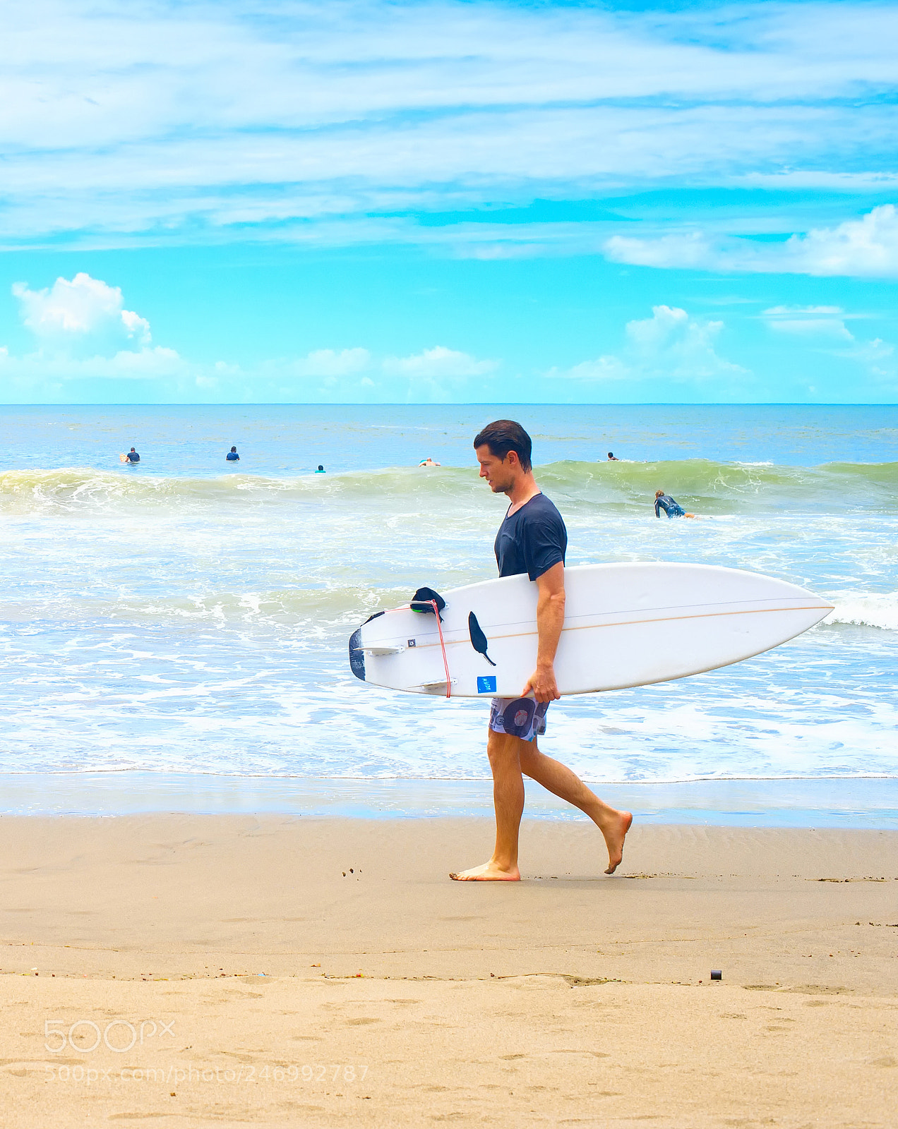 Nikon Df sample photo. Man walk surfboard surfing photography