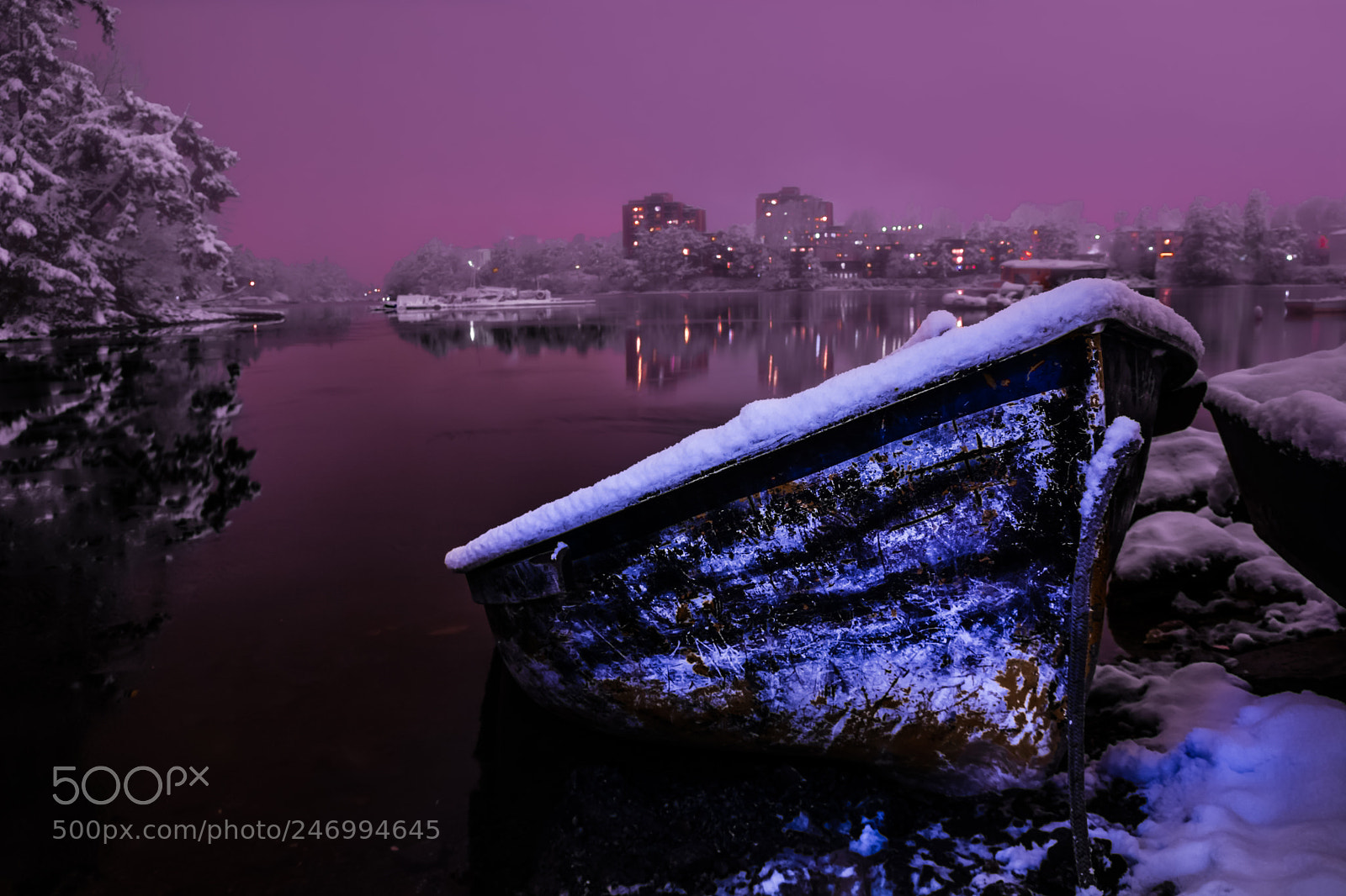 Nikon D7100 sample photo. Snow boat photography