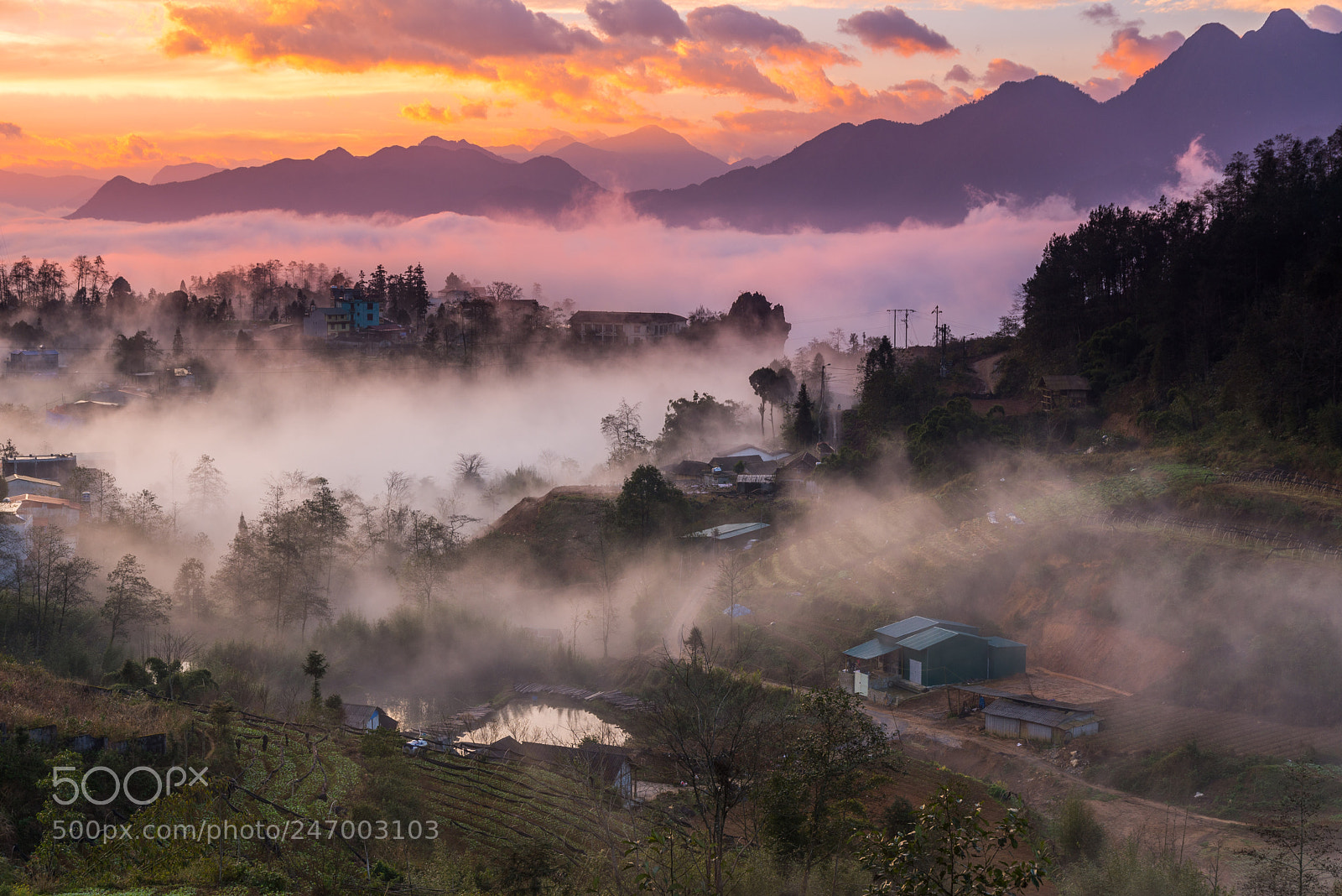 Nikon D610 sample photo. Sunrise in sapa photography