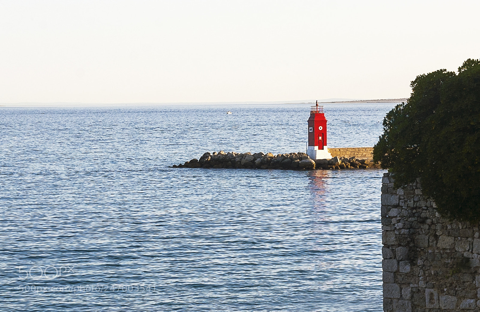 Pentax K100D sample photo. Krk red lighthouse photography