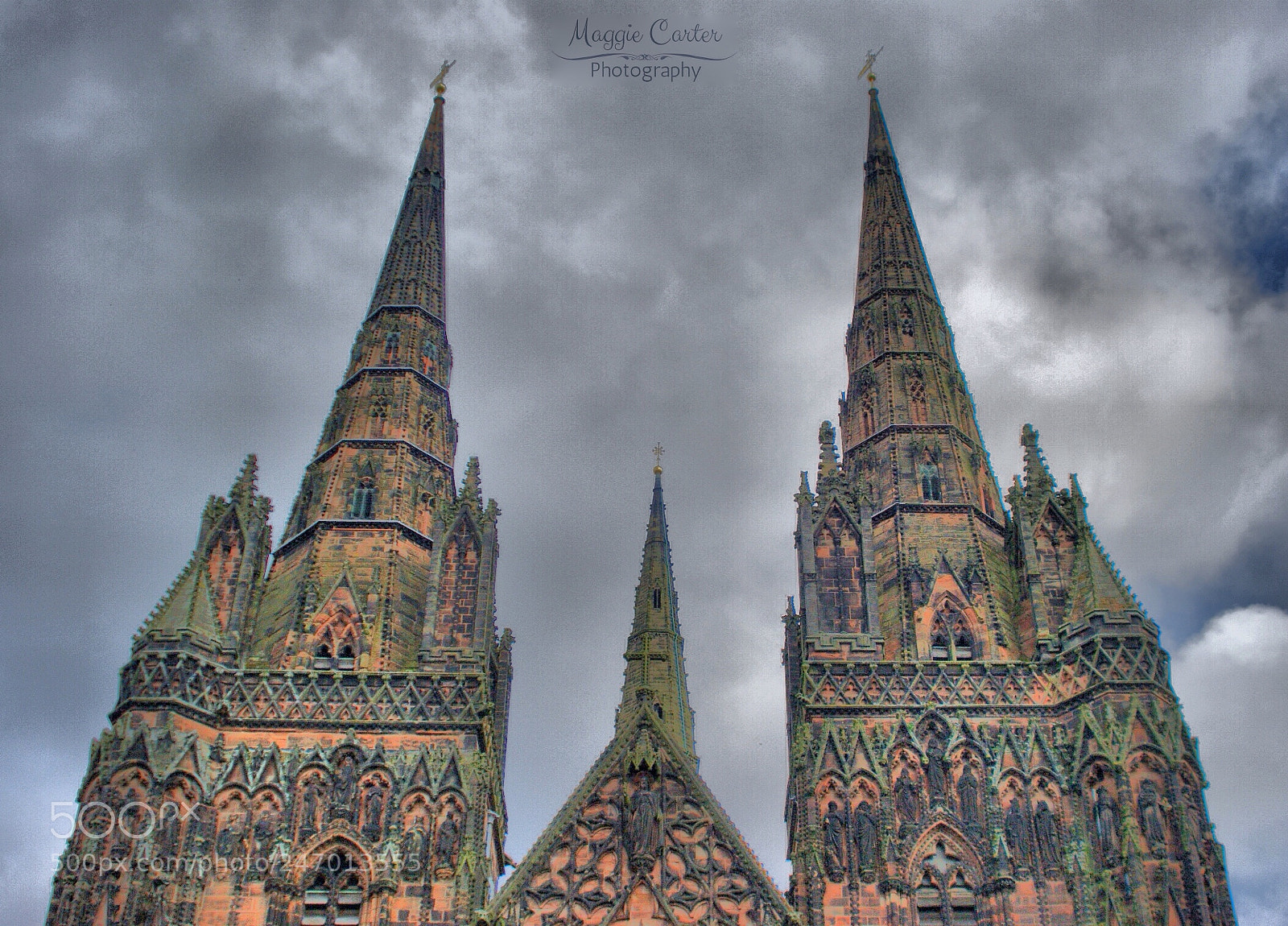 Sony Alpha DSLR-A380 sample photo. Towing spires, lichfield cathedral photography