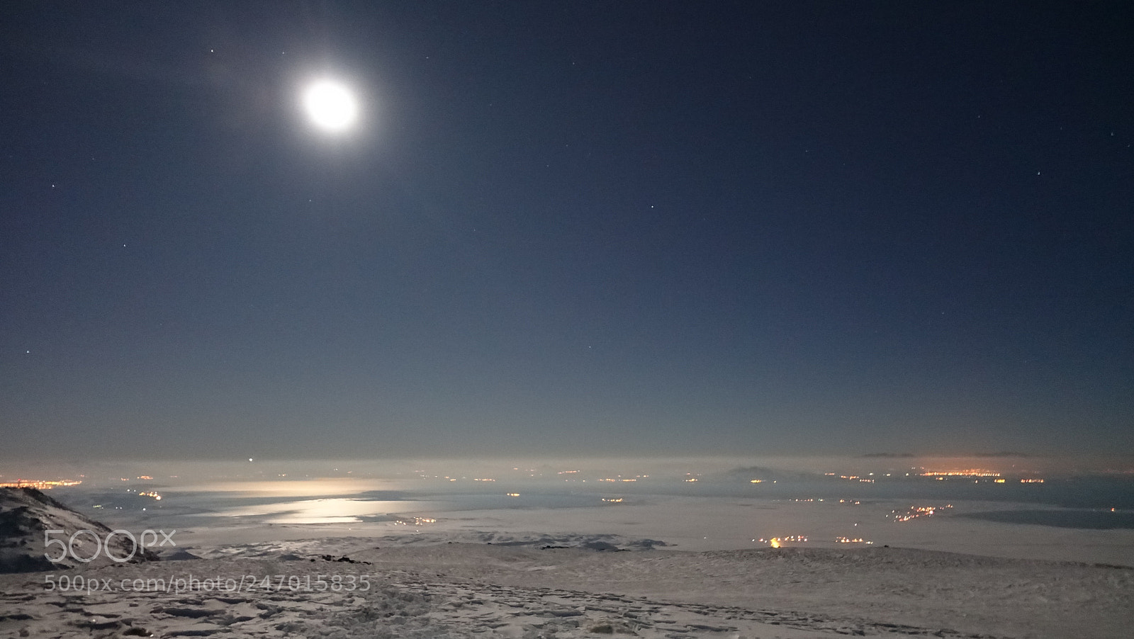 Sony Cyber-shot DSC-RX100 IV sample photo. Moonlight over van lake photography