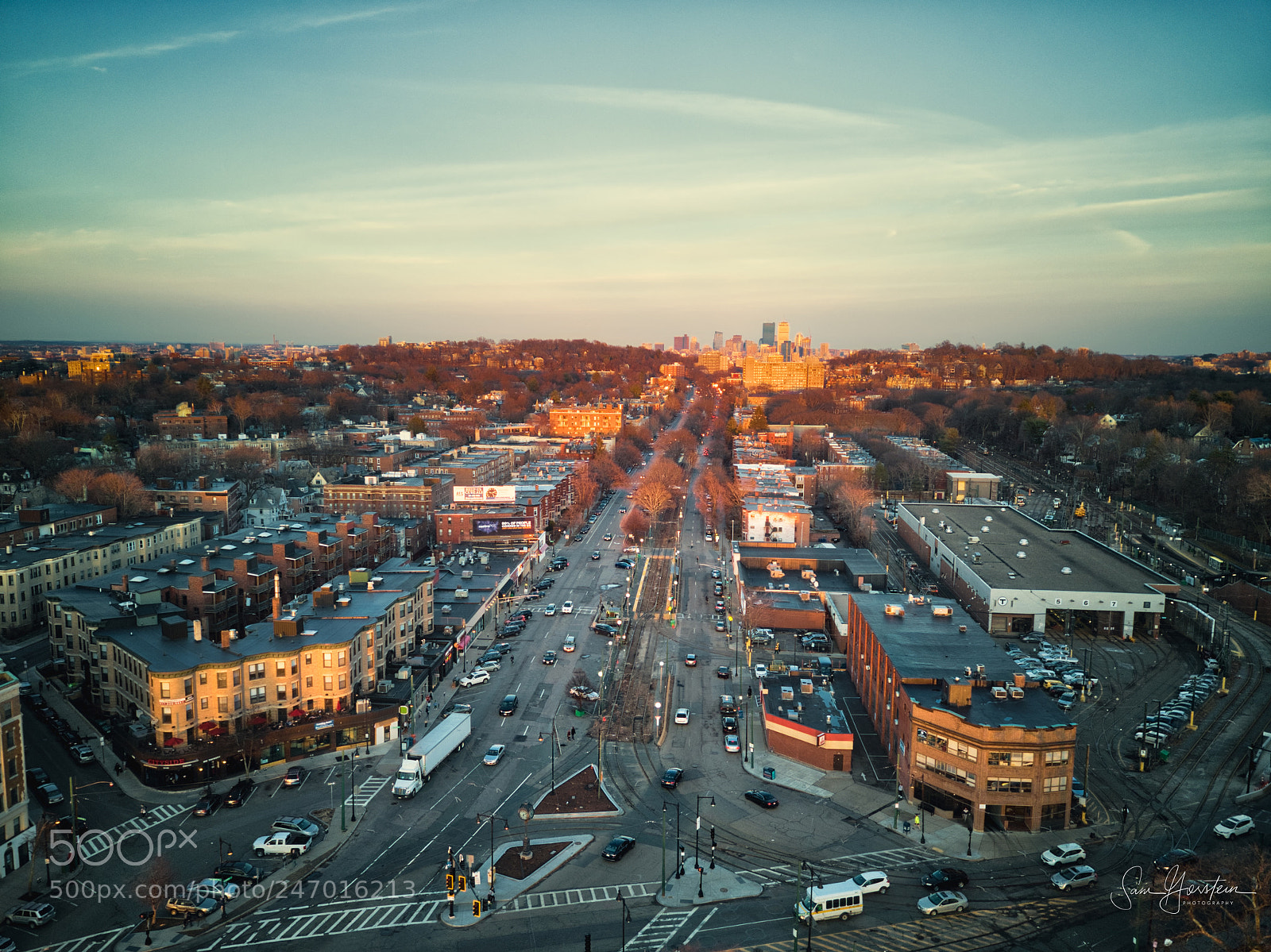 DJI FC220 sample photo. Cleveland circle at sunset photography