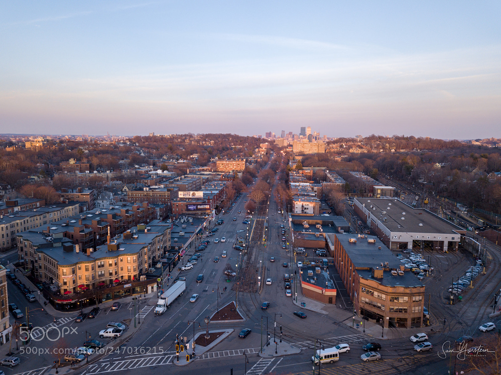 DJI FC220 sample photo. Cleveland circle at sunset photography