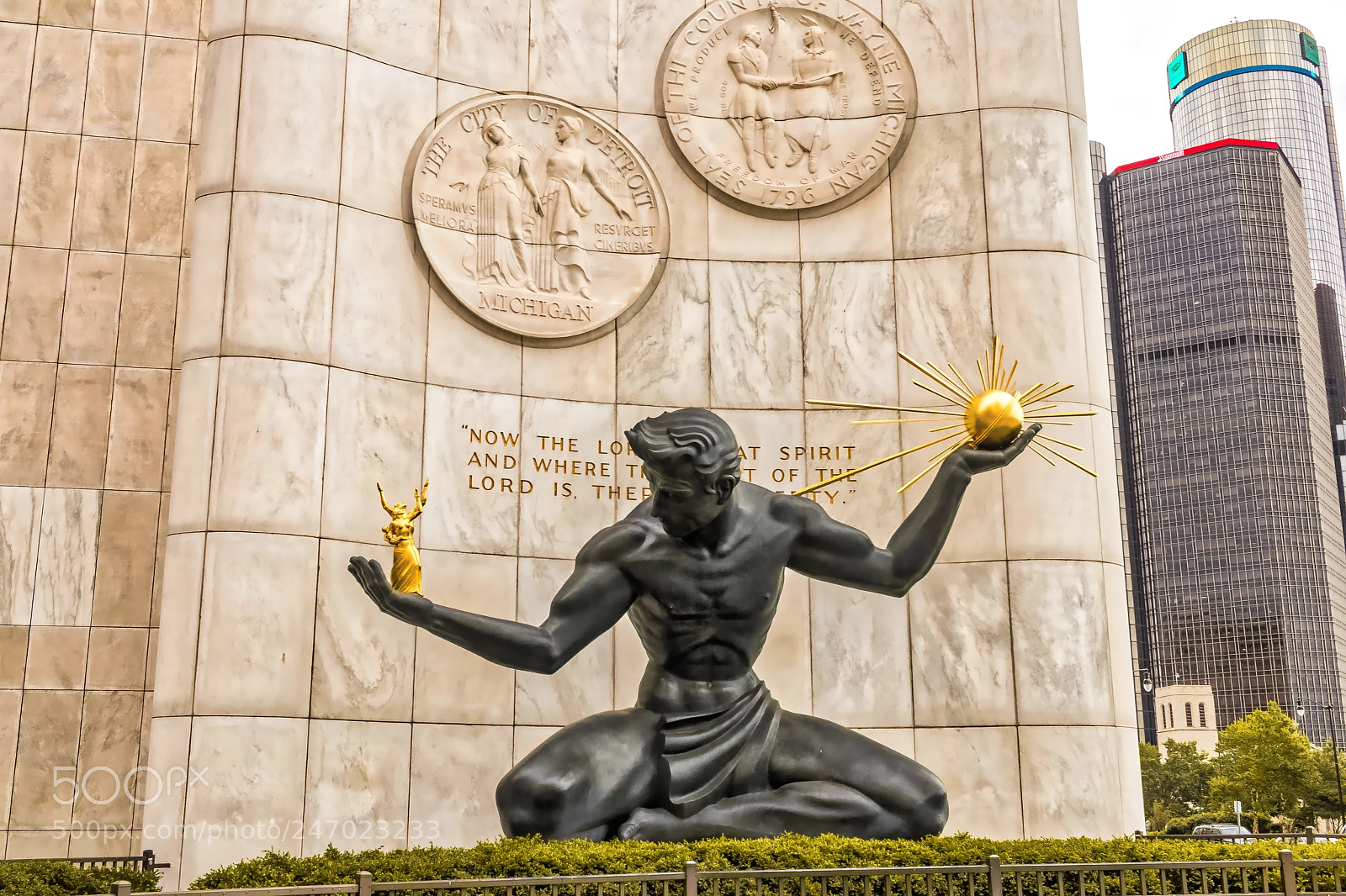 Canon EOS 80D sample photo. Spirit of detroit hdr photography