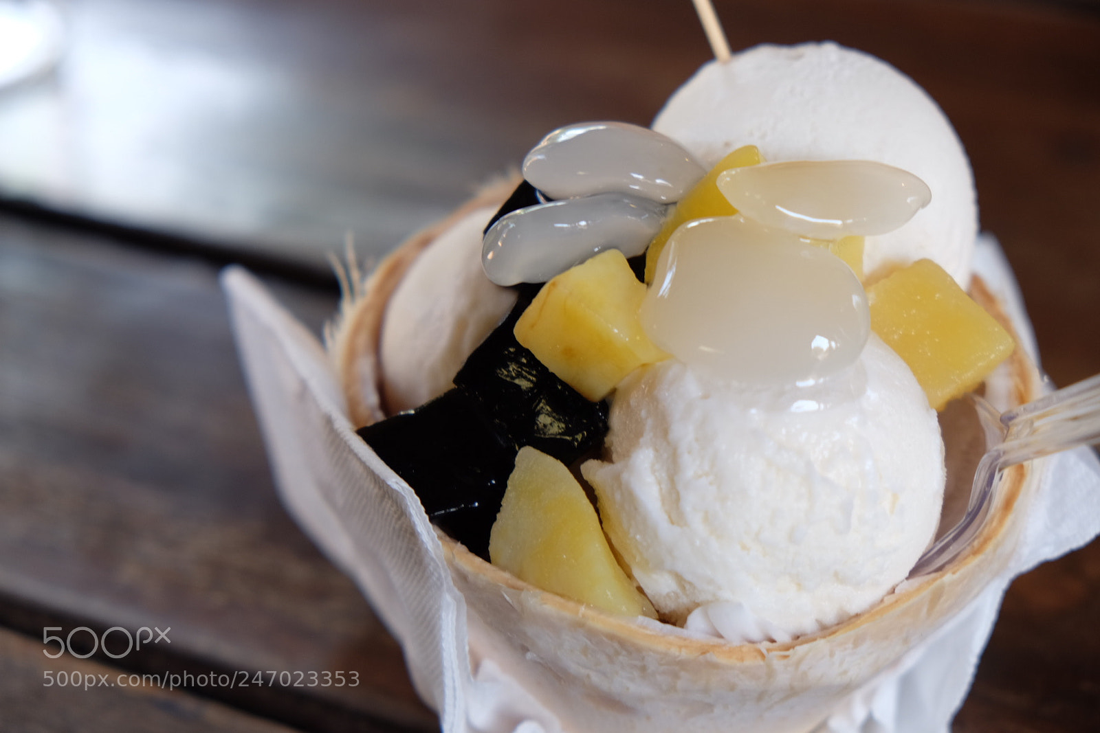 Fujifilm X-T10 sample photo. Coconut ice cream photography