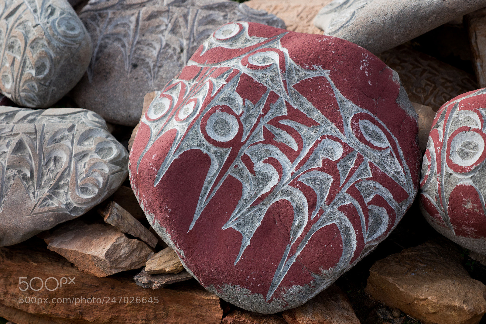Panasonic Lumix DMC-GH4 sample photo. Stone with tibetian mantras photography