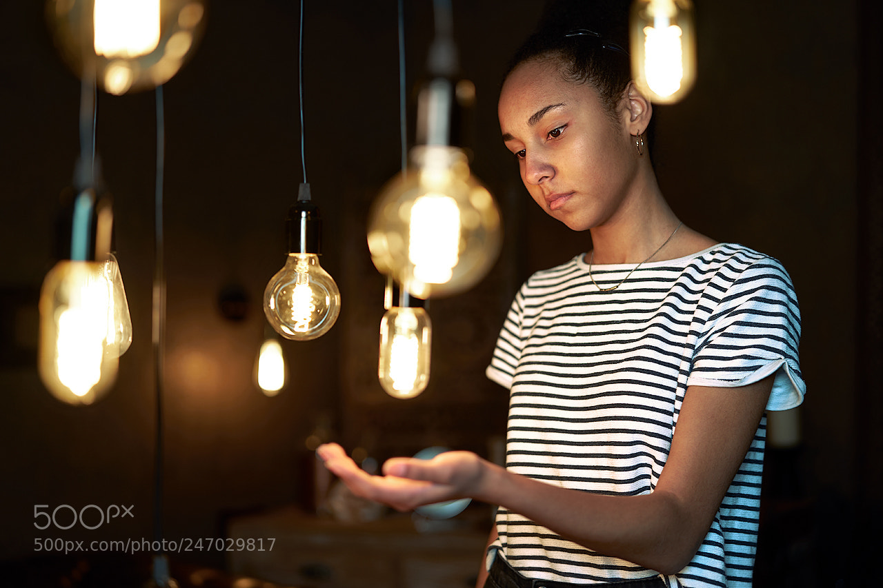 Sony a7 II sample photo. Girl with light photography