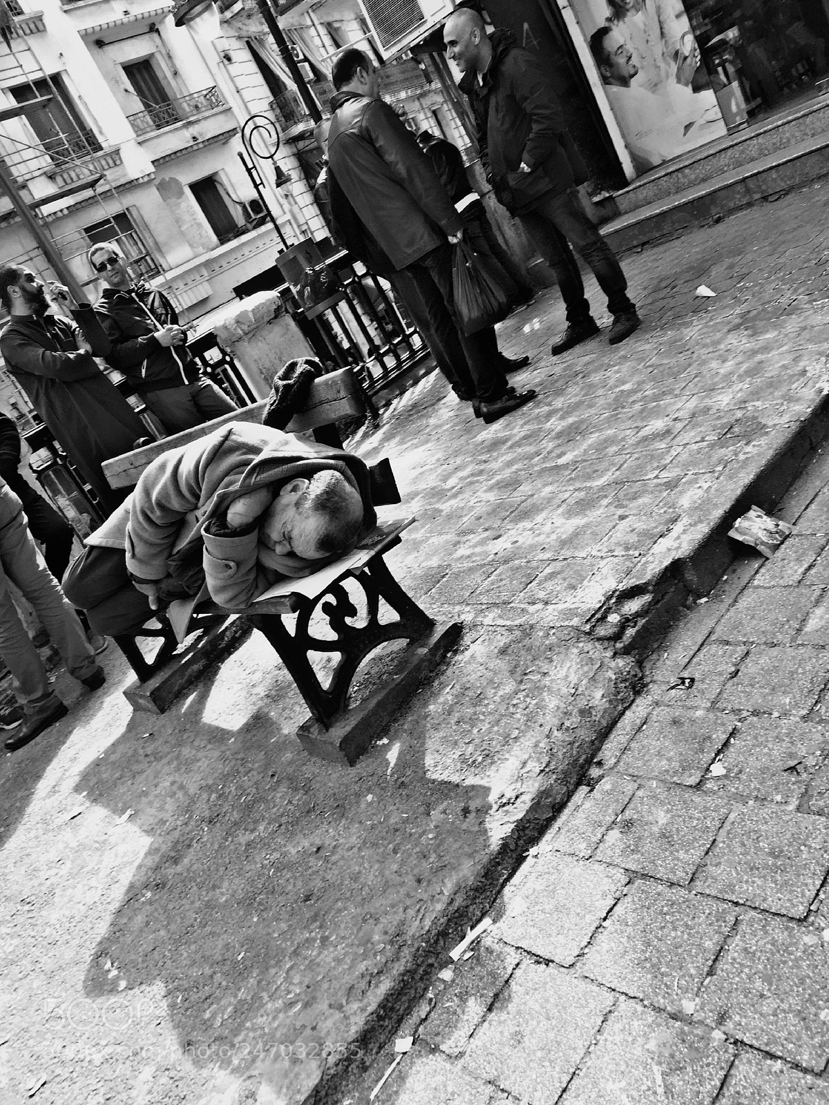 Apple iPhone 6 Plus sample photo. Sleeping in street photography