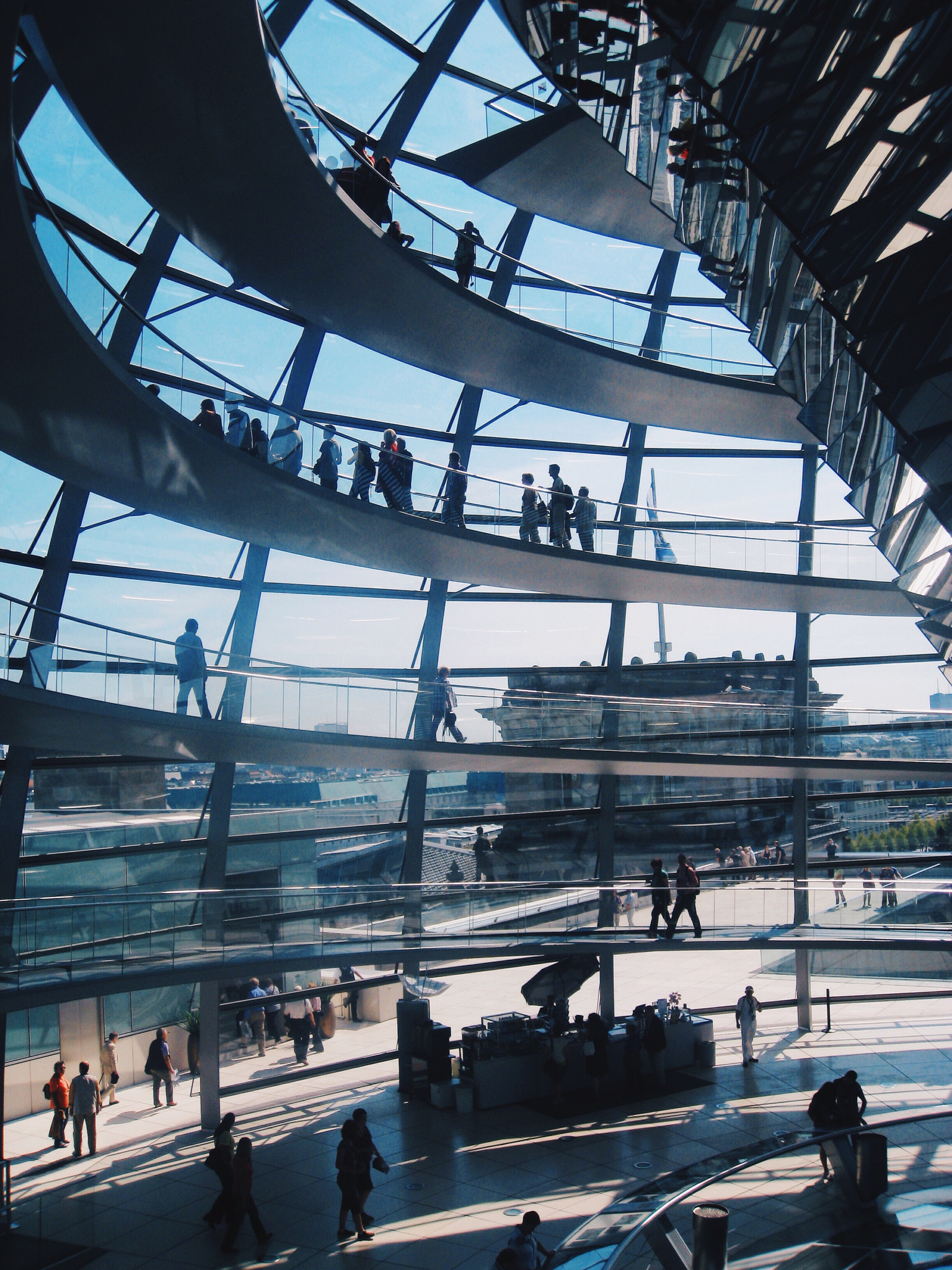 Canon DIGITAL IXUS 950 IS sample photo. Under the reichstag dome photography