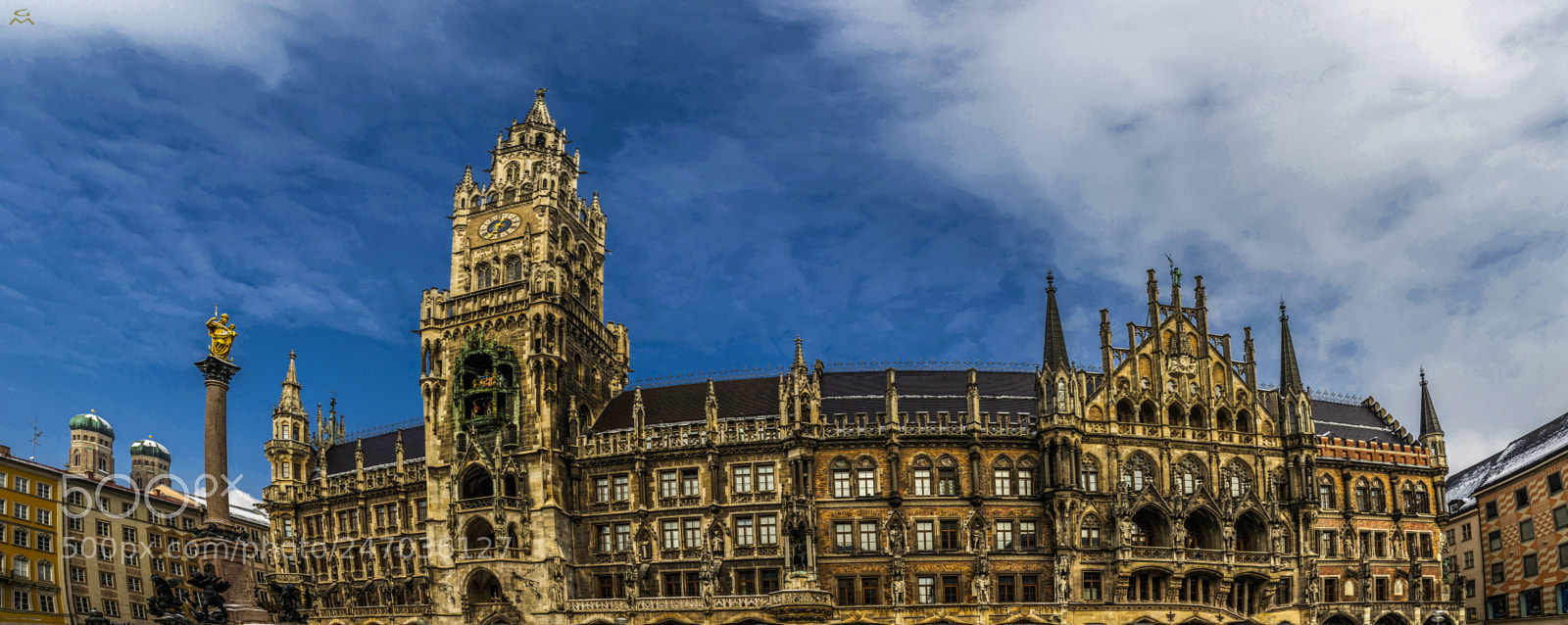 Nikon D4 sample photo. Munich townhall pano photography