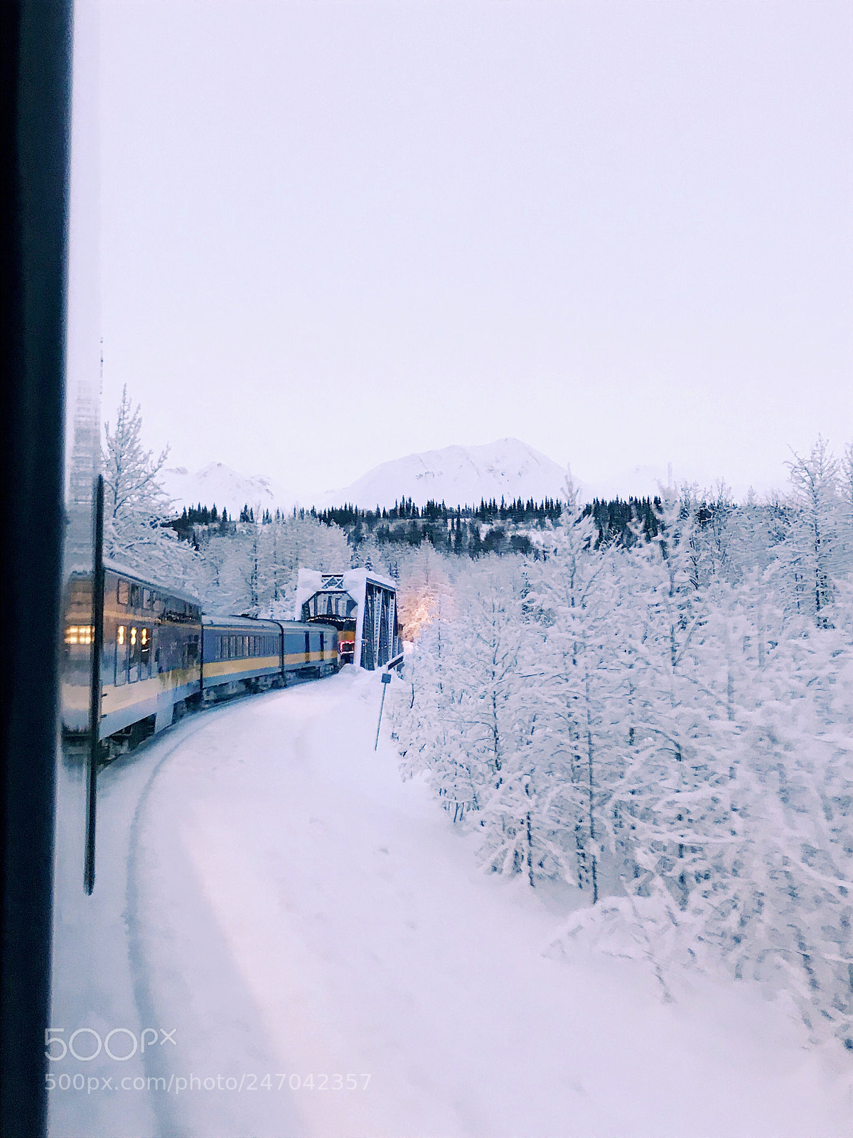 Apple iPhone 7 sample photo. Alaska winter railroad photography
