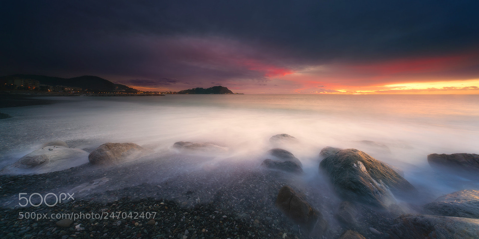 Sony a7R II sample photo. Sestri levante sunset photography