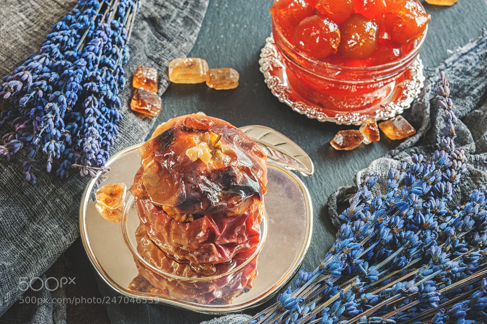 Nikon D700 sample photo. Baked apple with nuts photography