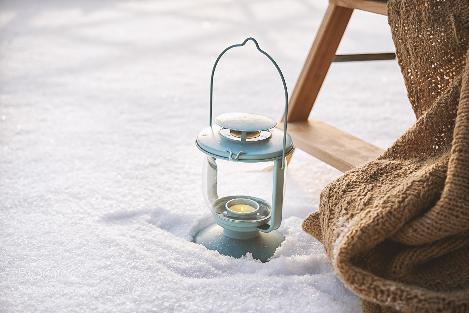 Nikon D600 sample photo. Lantern on snow photography