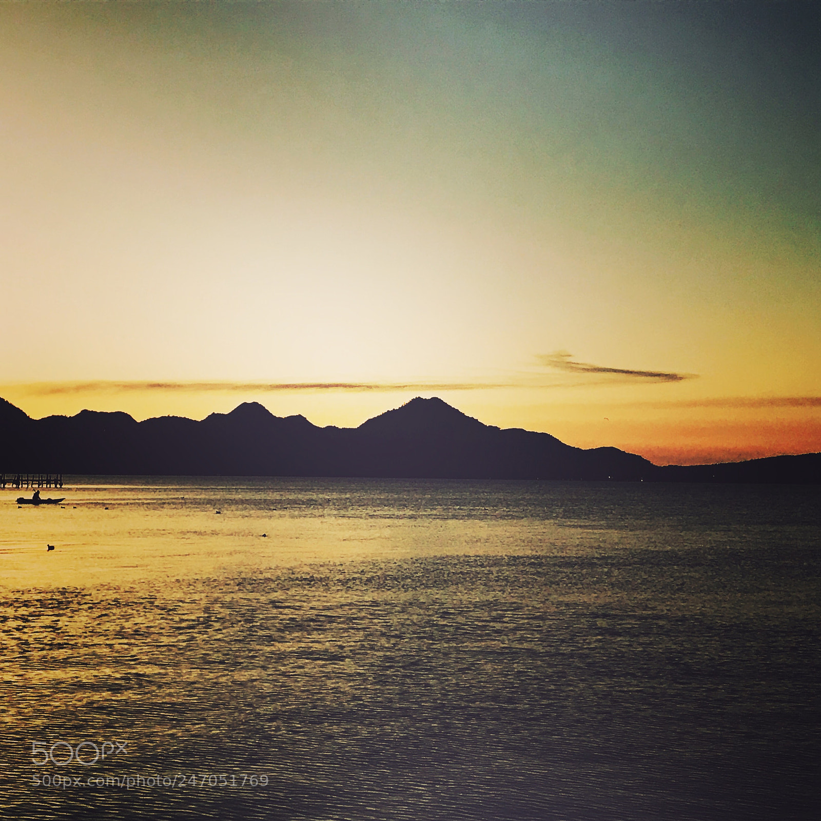 Apple iPhone 7 sample photo. Sunrise over lake atitlan photography
