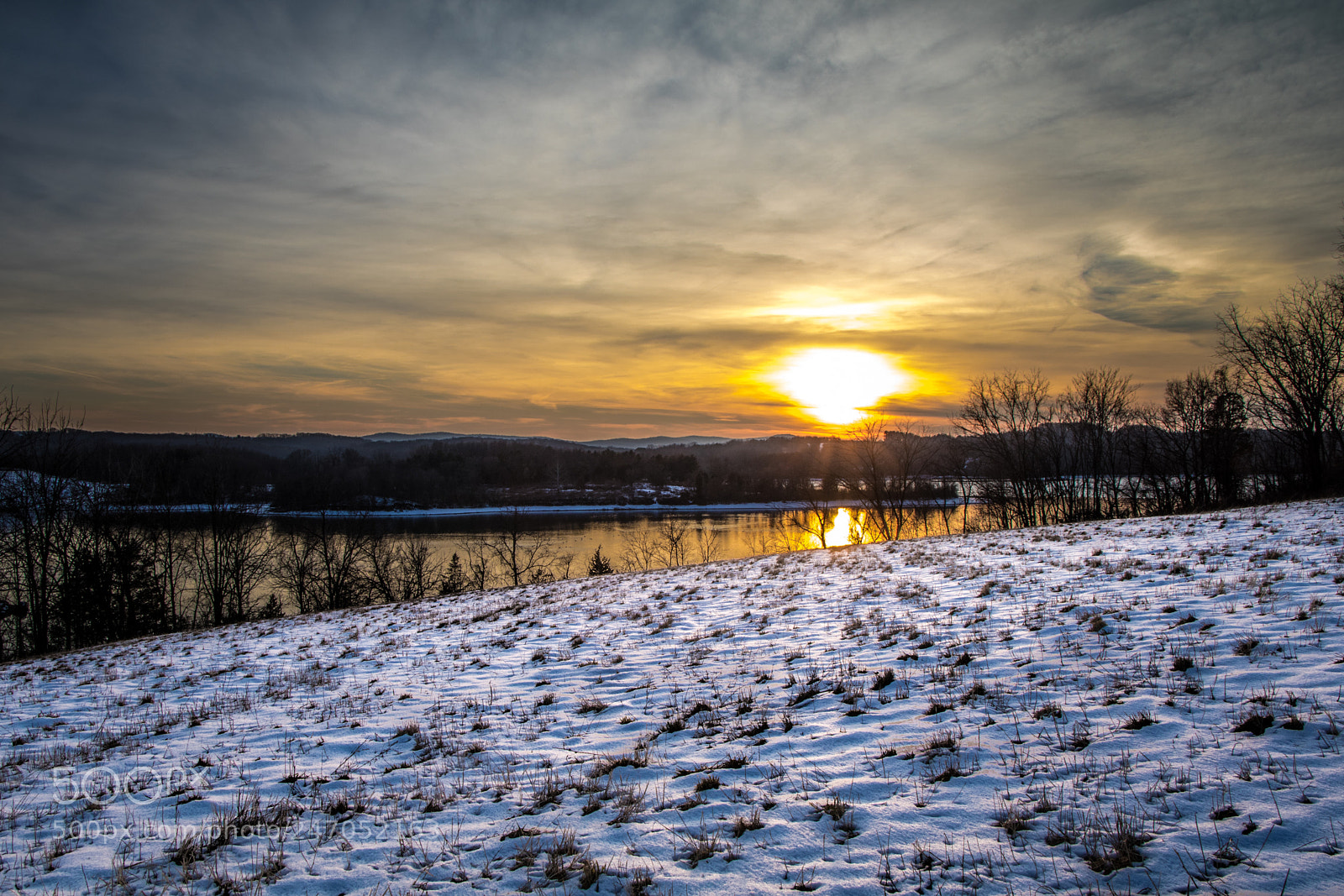 Canon EOS 80D sample photo. Snowy sunset photography