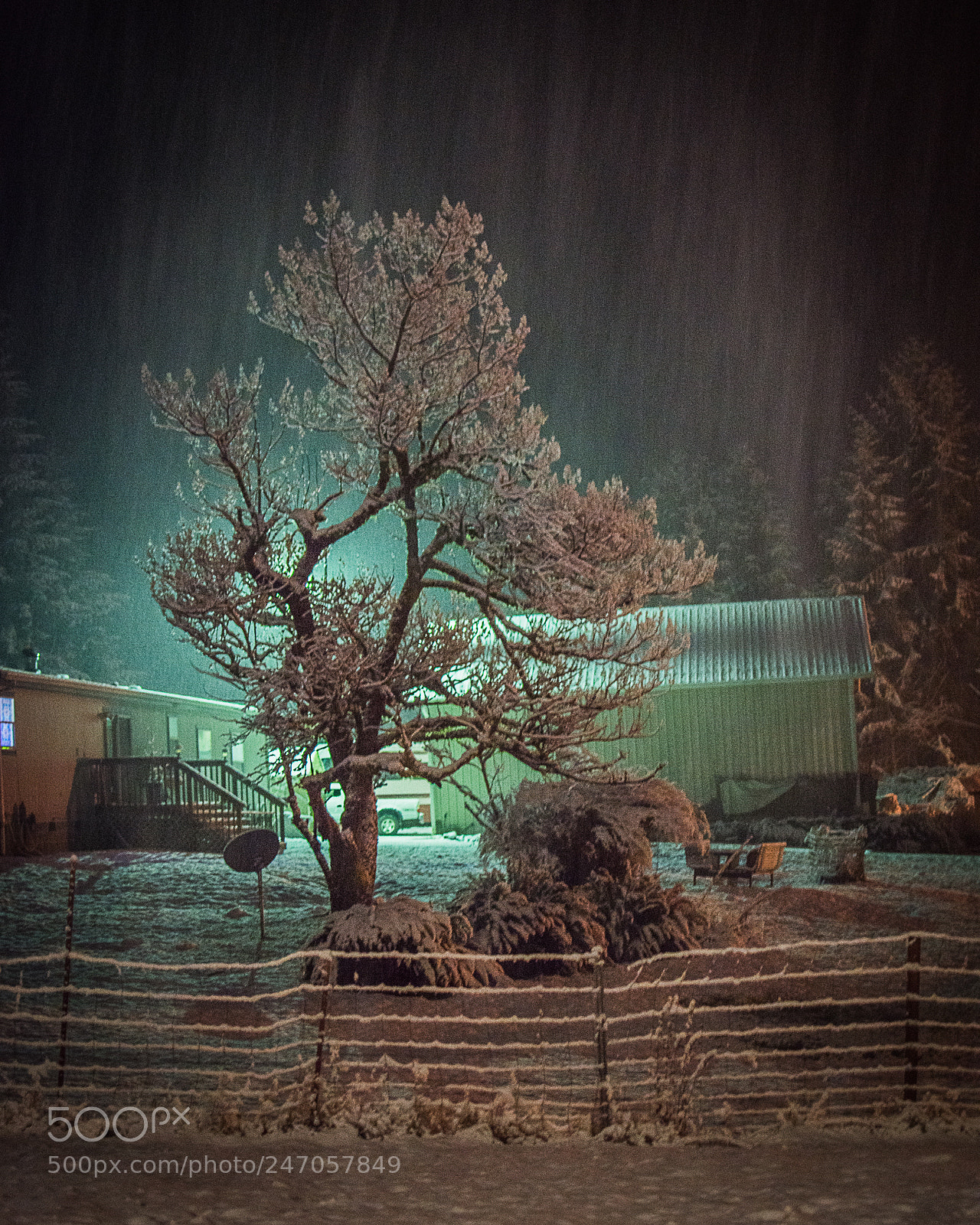 Nikon D7200 sample photo. Snowfall at night photography