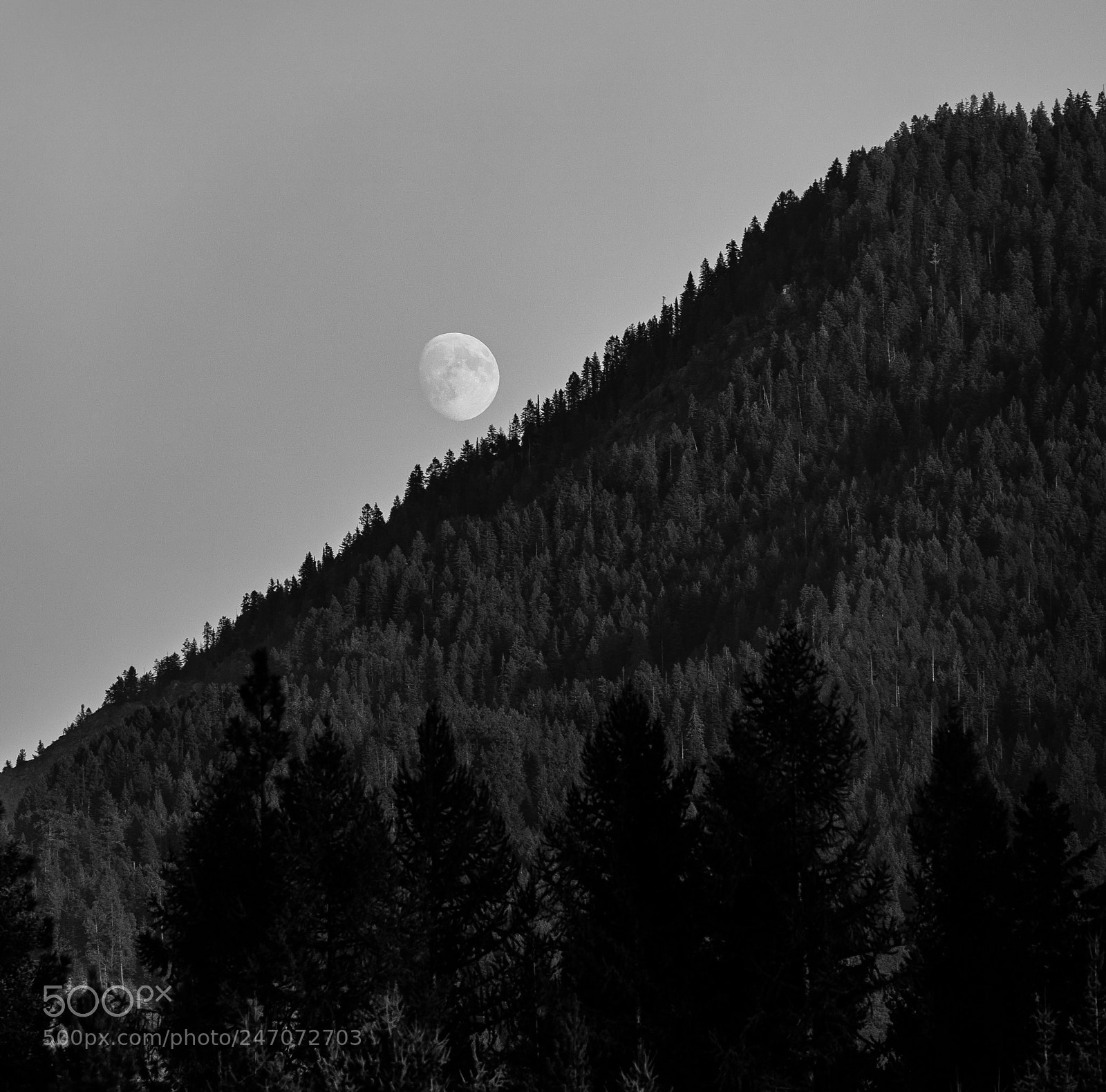 Canon EOS 5DS R sample photo. Moon & mountain landscape photography photography