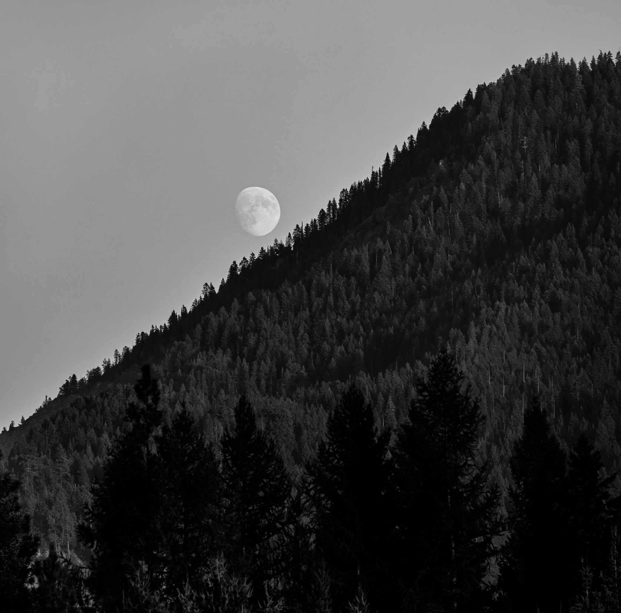 Moon & mountain landscape photography