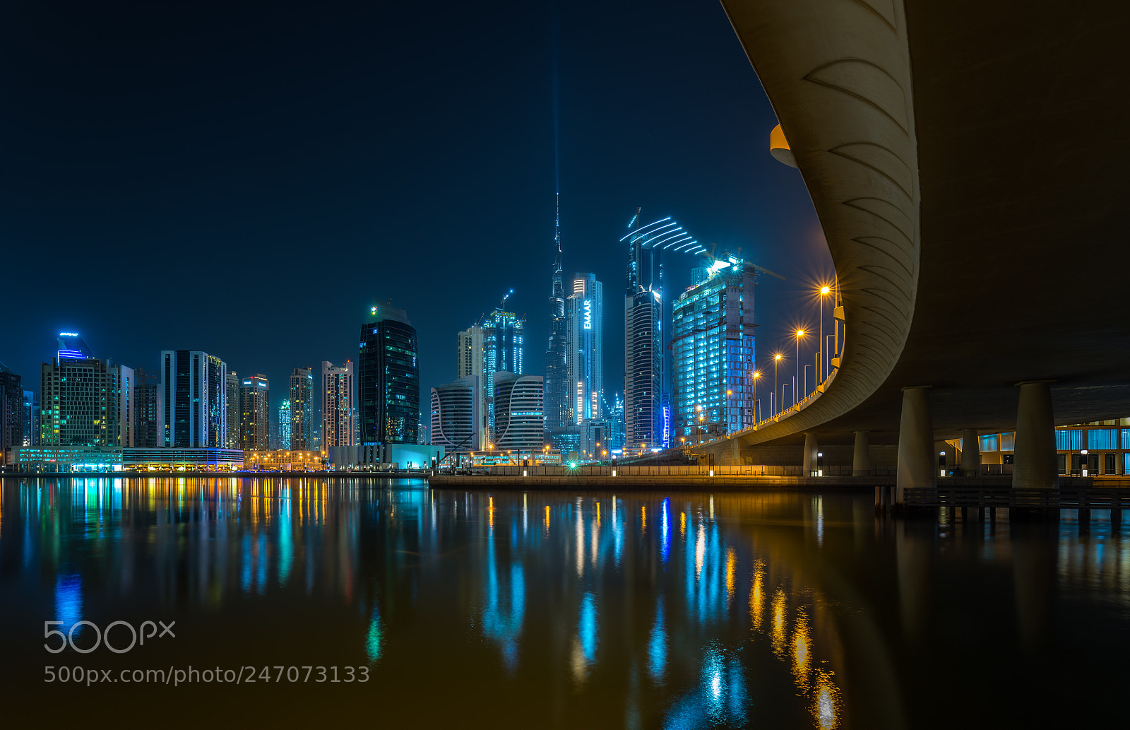 Nikon D850 sample photo. Night scape dubai creek photography