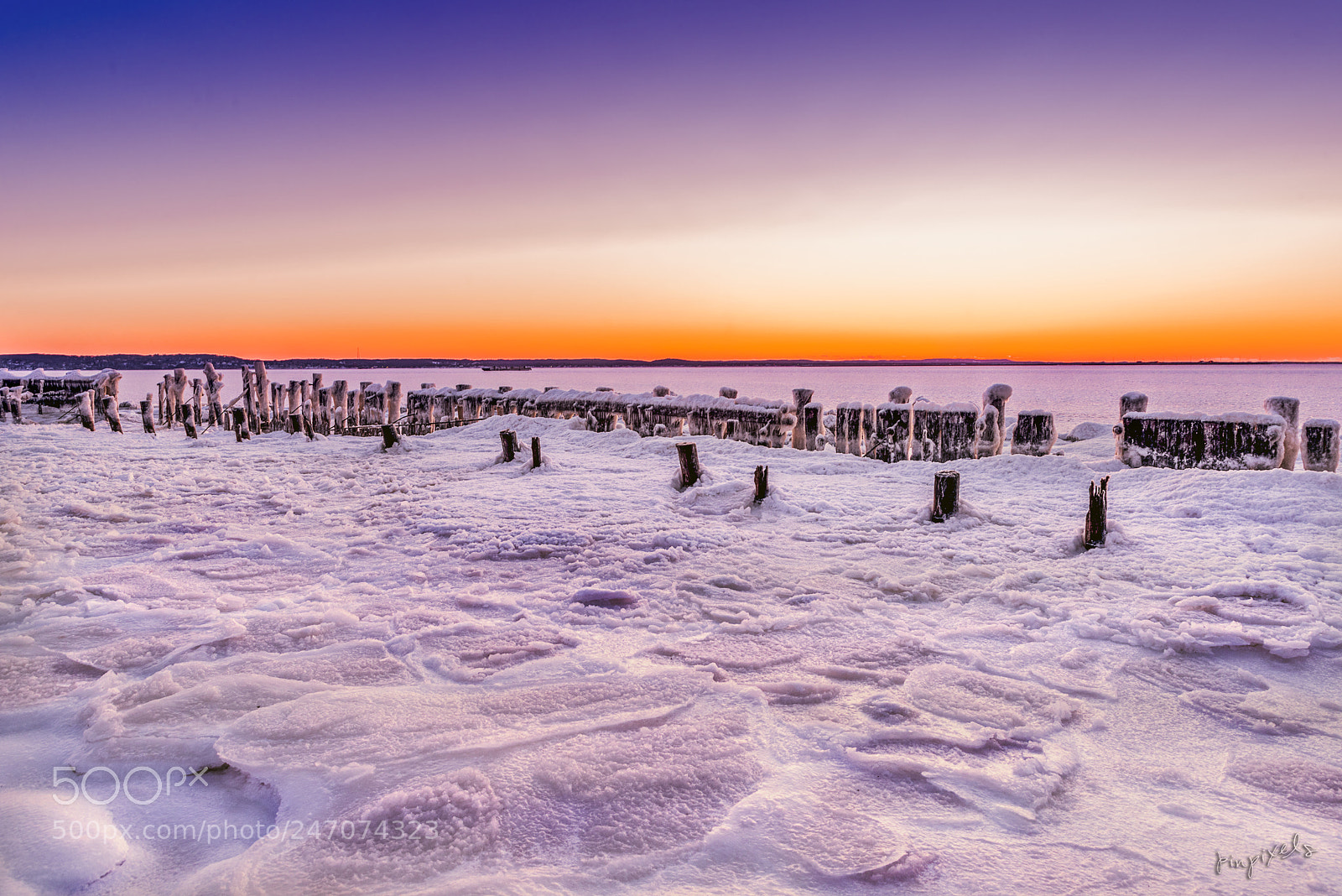 Nikon D810 sample photo. Frozen sunset photography