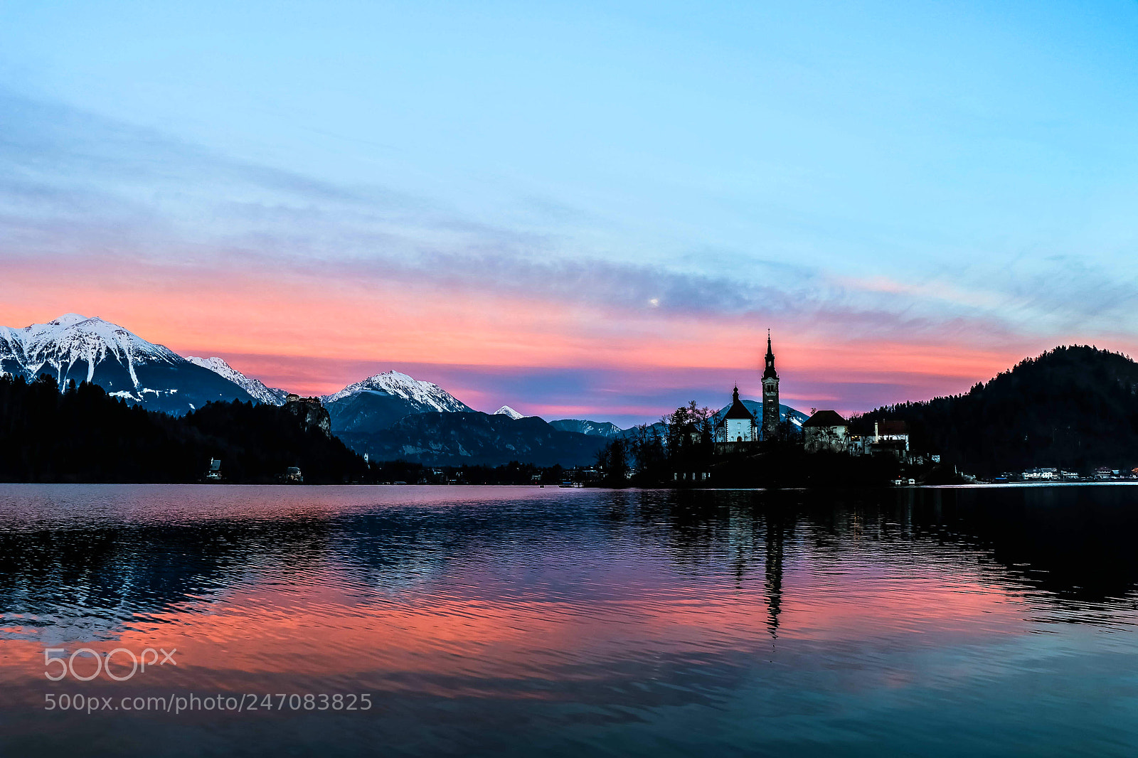 Canon EOS 80D sample photo. Bled lake - sunset photography