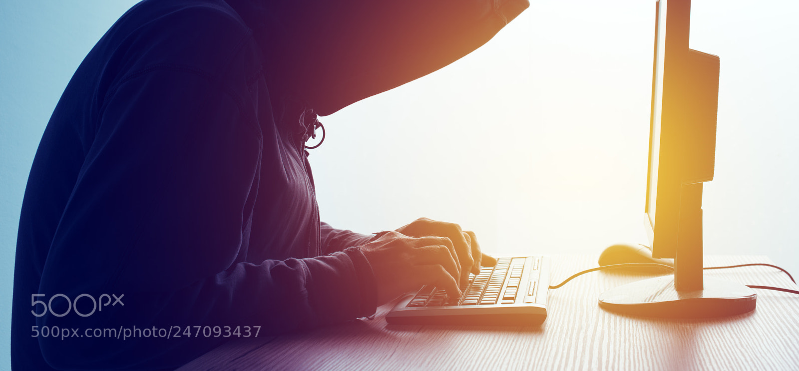 Nikon D810 sample photo. Hooded computer hacker hacking photography