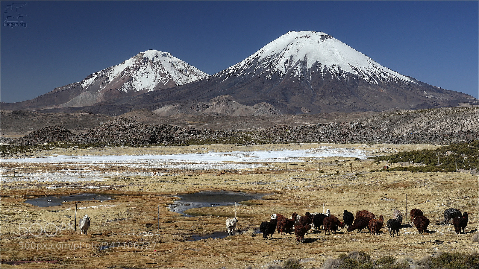 Canon EOS M5 sample photo. Parinacota and pomerape volcanos photography