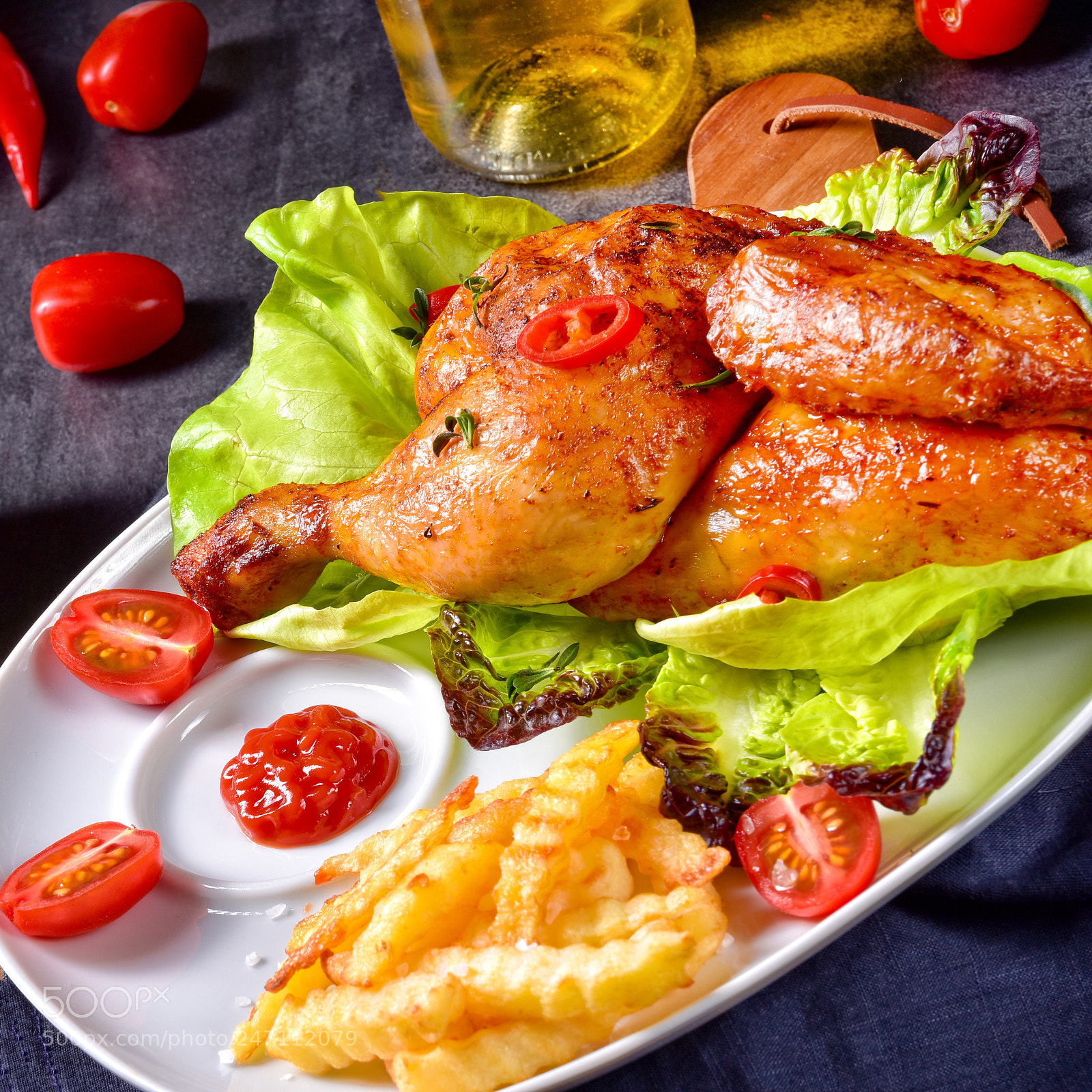 Nikon D810 sample photo. Fried chicken with chips photography