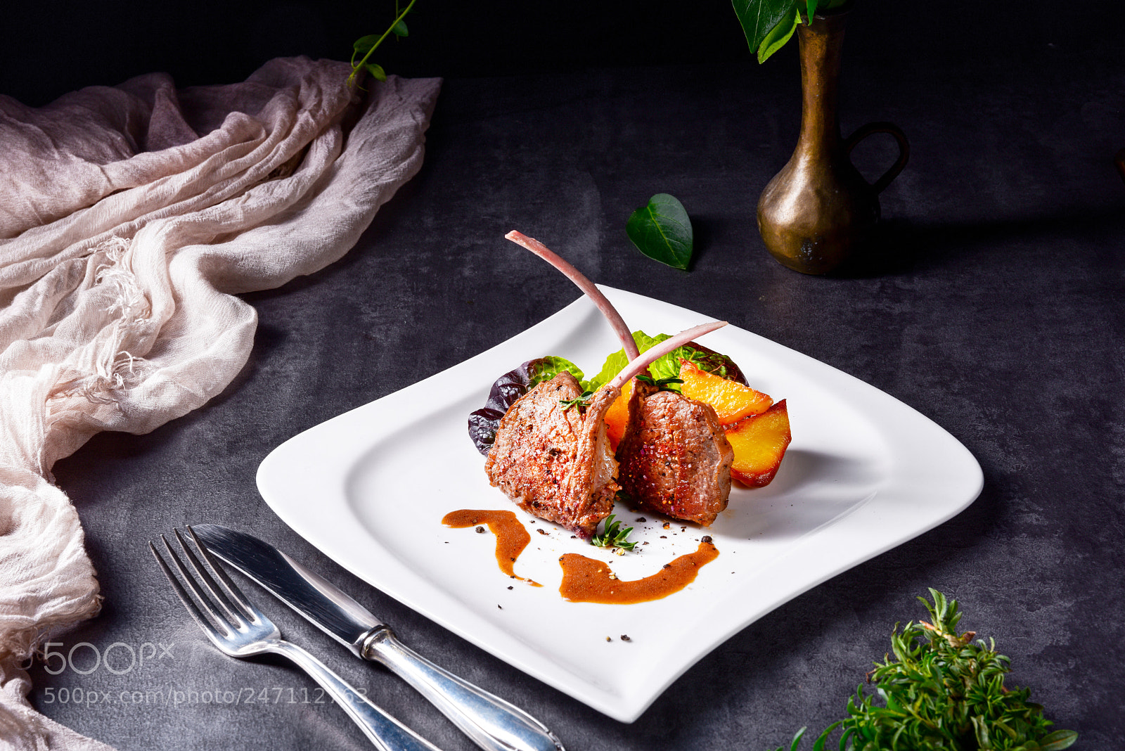 Nikon D810 sample photo. Grilled lamb chops with photography