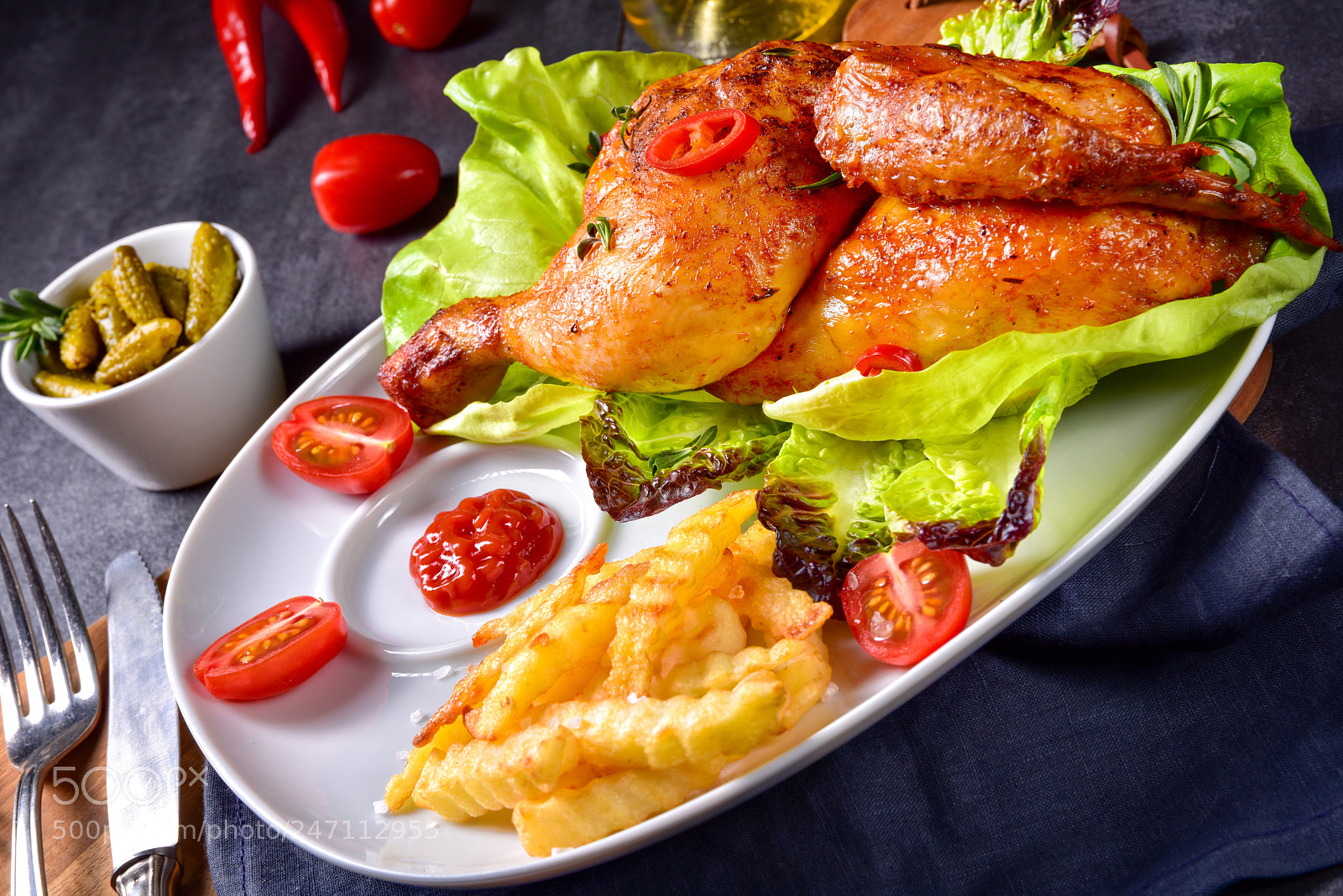 Nikon D810 sample photo. Fried chicken with chips photography