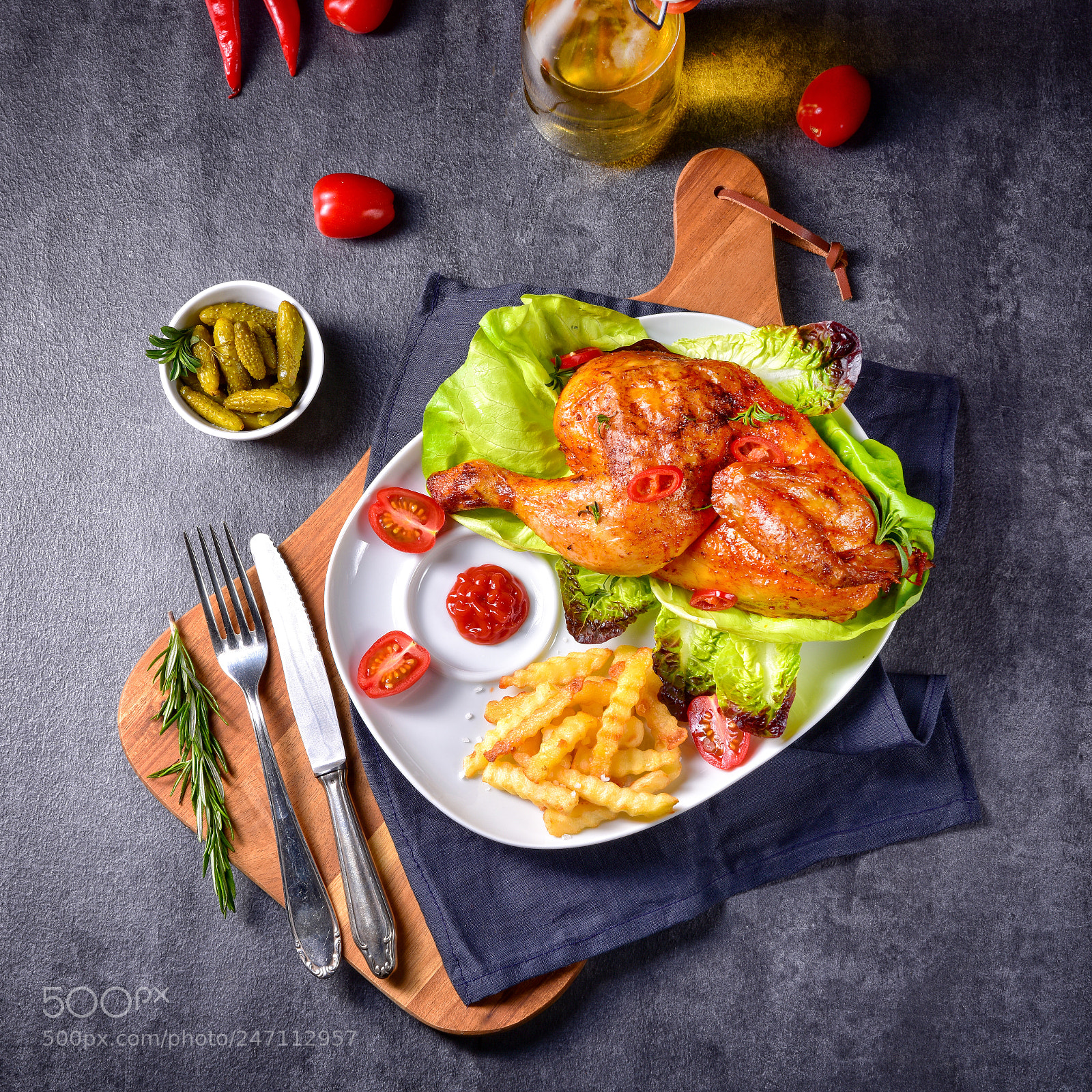 Nikon D810 sample photo. Fried chicken with chips photography