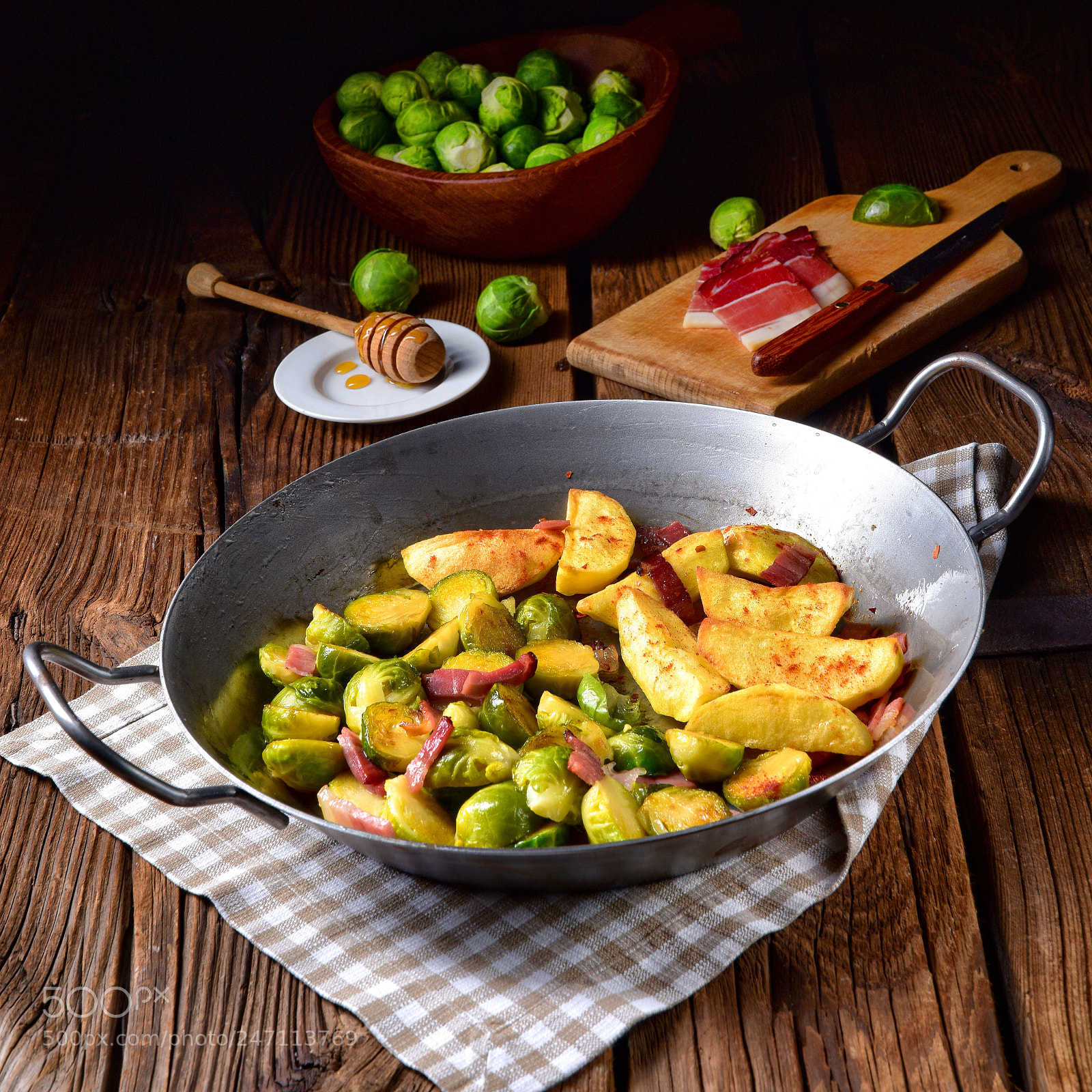 Nikon D810 sample photo. Brussels sprouts with ham photography