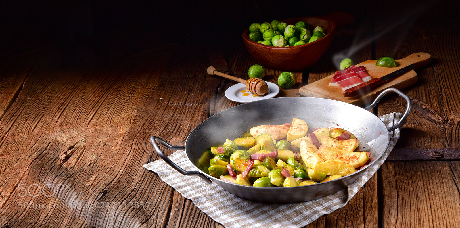 Nikon D810 sample photo. Brussels sprouts with ham photography