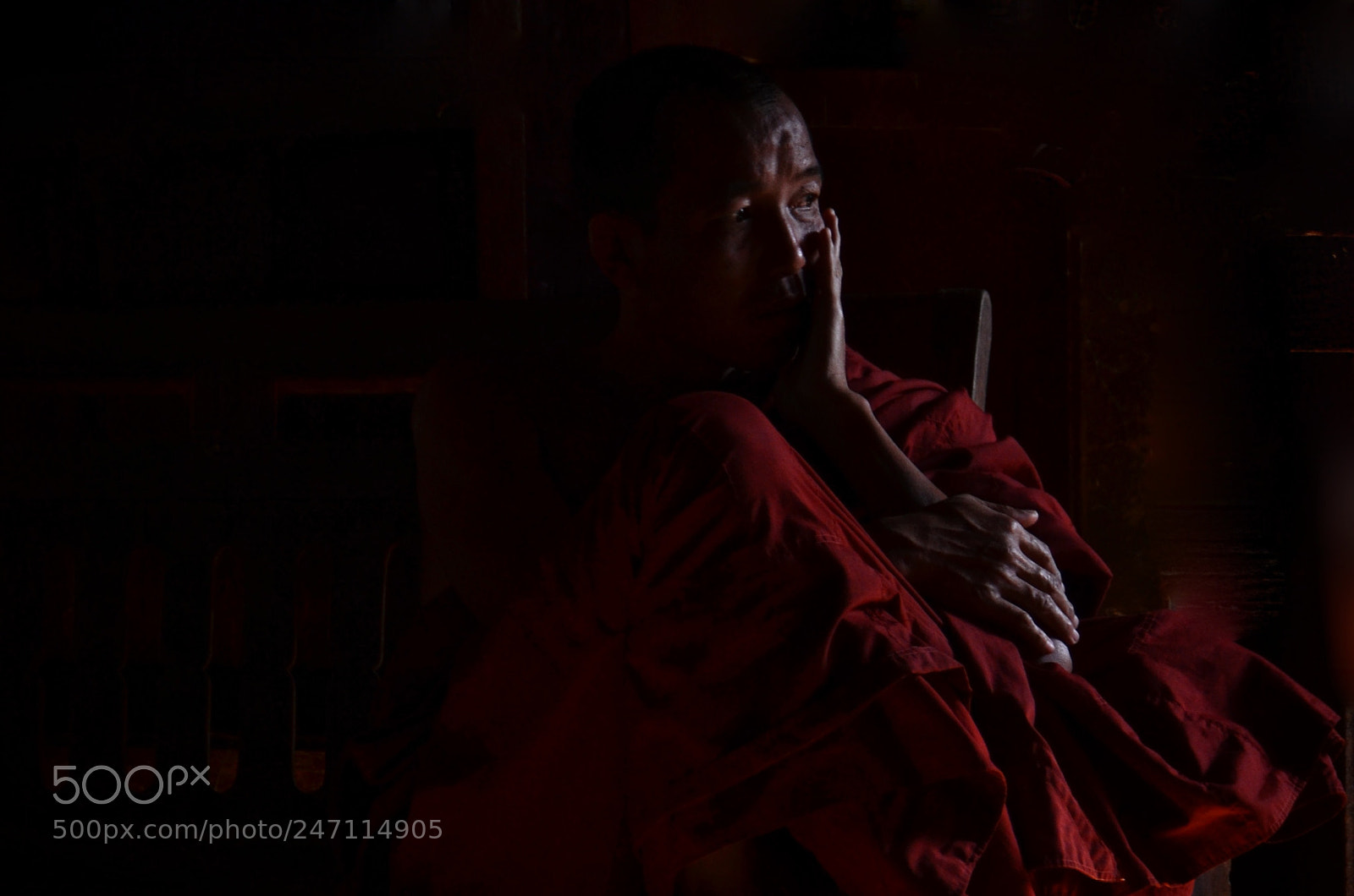 Nikon D7000 sample photo. Monk in temple photography