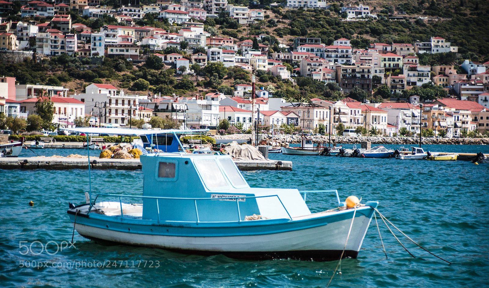 Nikon D800 sample photo. Fishboat, samos - greece photography