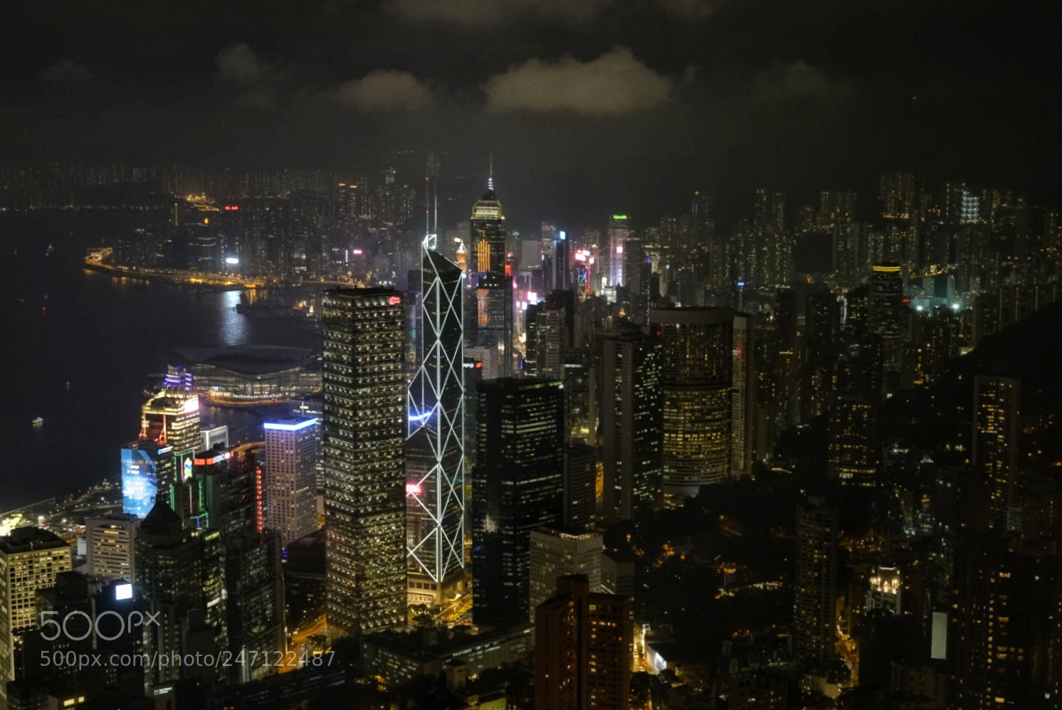 Sony a7R II sample photo. Night view of hongkong photography