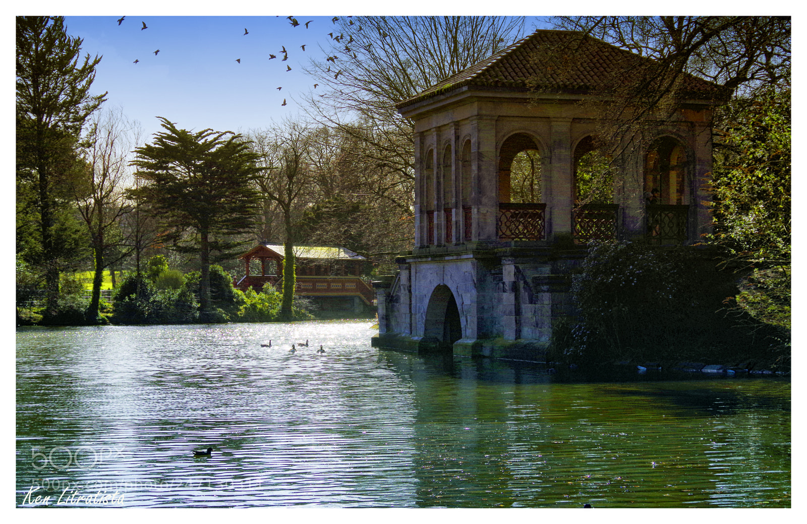 Pentax K-50 sample photo. Boat house and pagoda photography