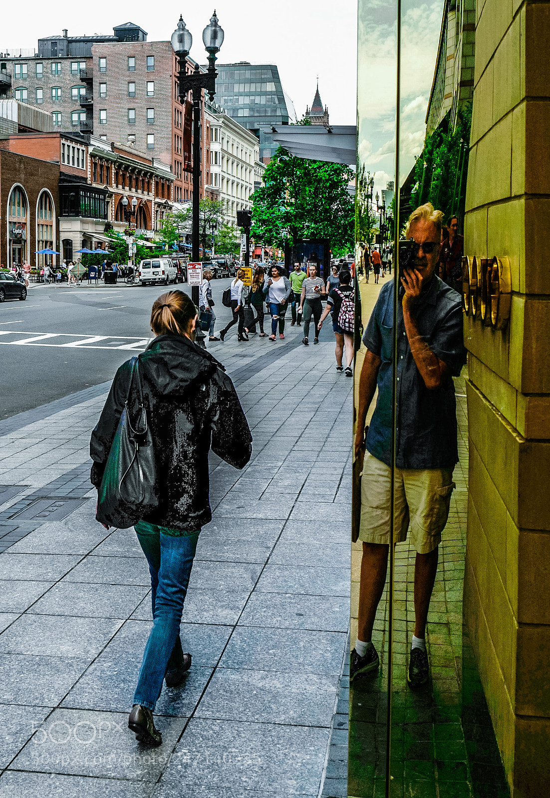 Leica Q (Typ 116) sample photo. Boylston street reflection photography