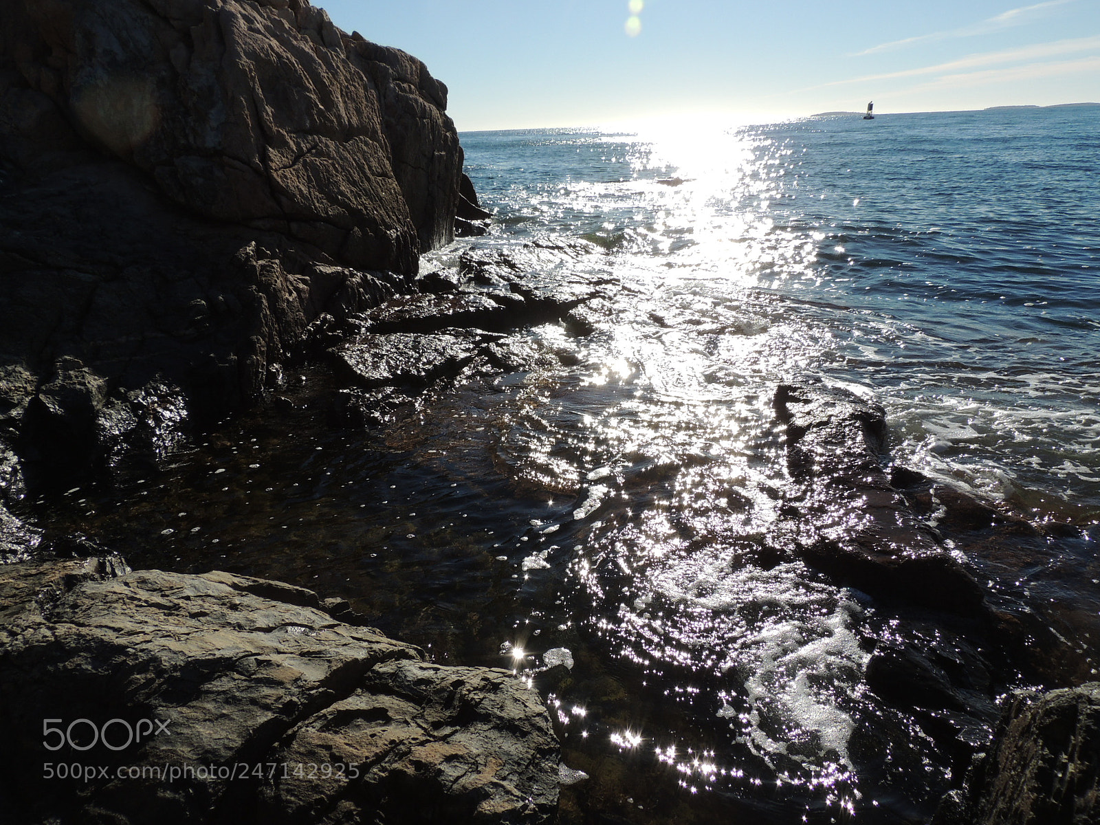 Nikon Coolpix P510 sample photo. Maine: sunlight on atlantic photography