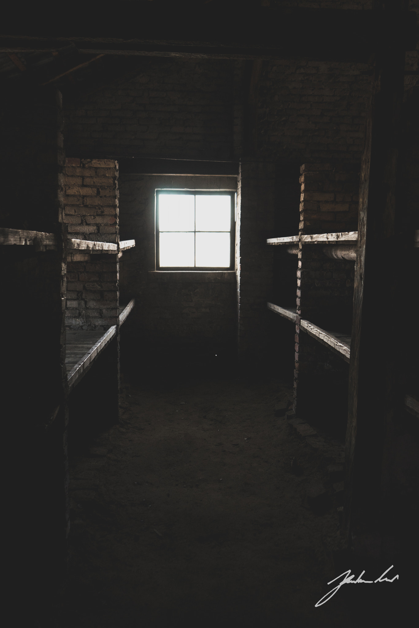 Prisoner Bunks. Auschwitz II Birkenau Poland.